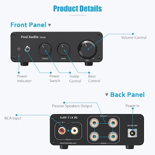 Foto 3 | Amplificador De Potencia Fosi Audio Tb10d 600w Tpa3255 Class D 2ch - Venta Internacional.