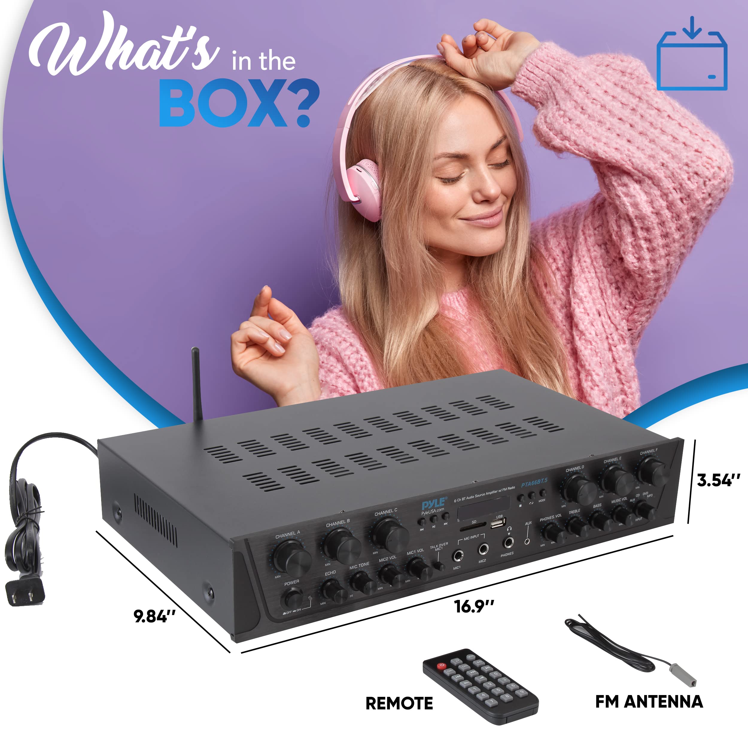 Foto 8 pulgar | Amplificador Pyle Wireless Home Audio, 600 W, 6 Canales, Bluetooth - Venta Internacional.