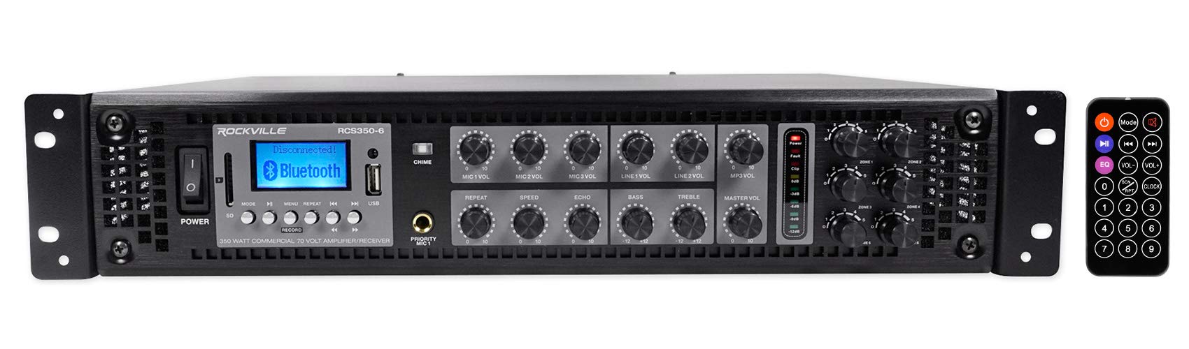 Foto 2 pulgar | Amplificador Rockville Rcs350-6 350 W, 6 Zonas, 70 V Con Bluetooth - Venta Internacional.