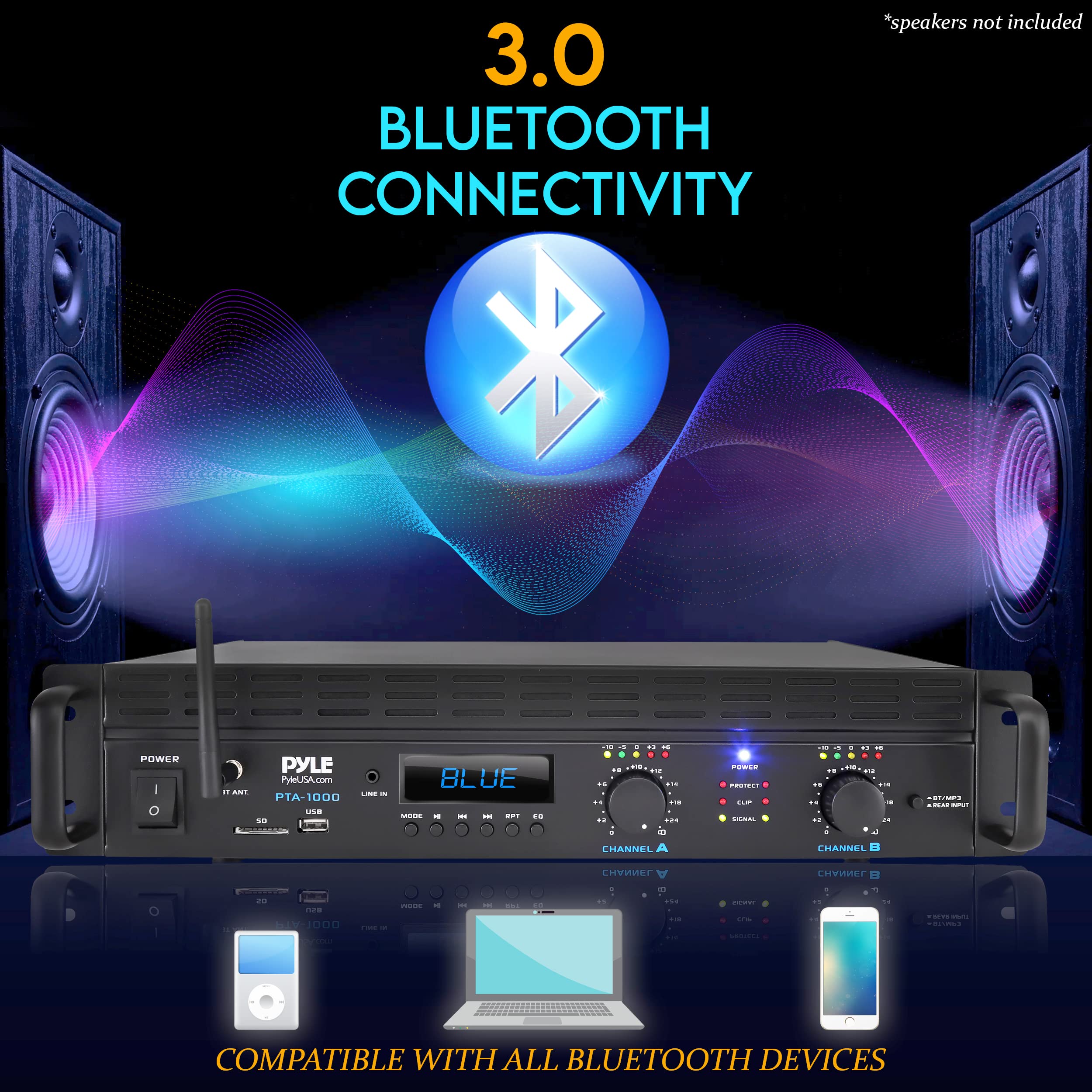 Foto 4 pulgar | Amplificador De Potencia Pyleusa 2 Canales 2000w Bluetooth Con Lcd - Venta Internacional.