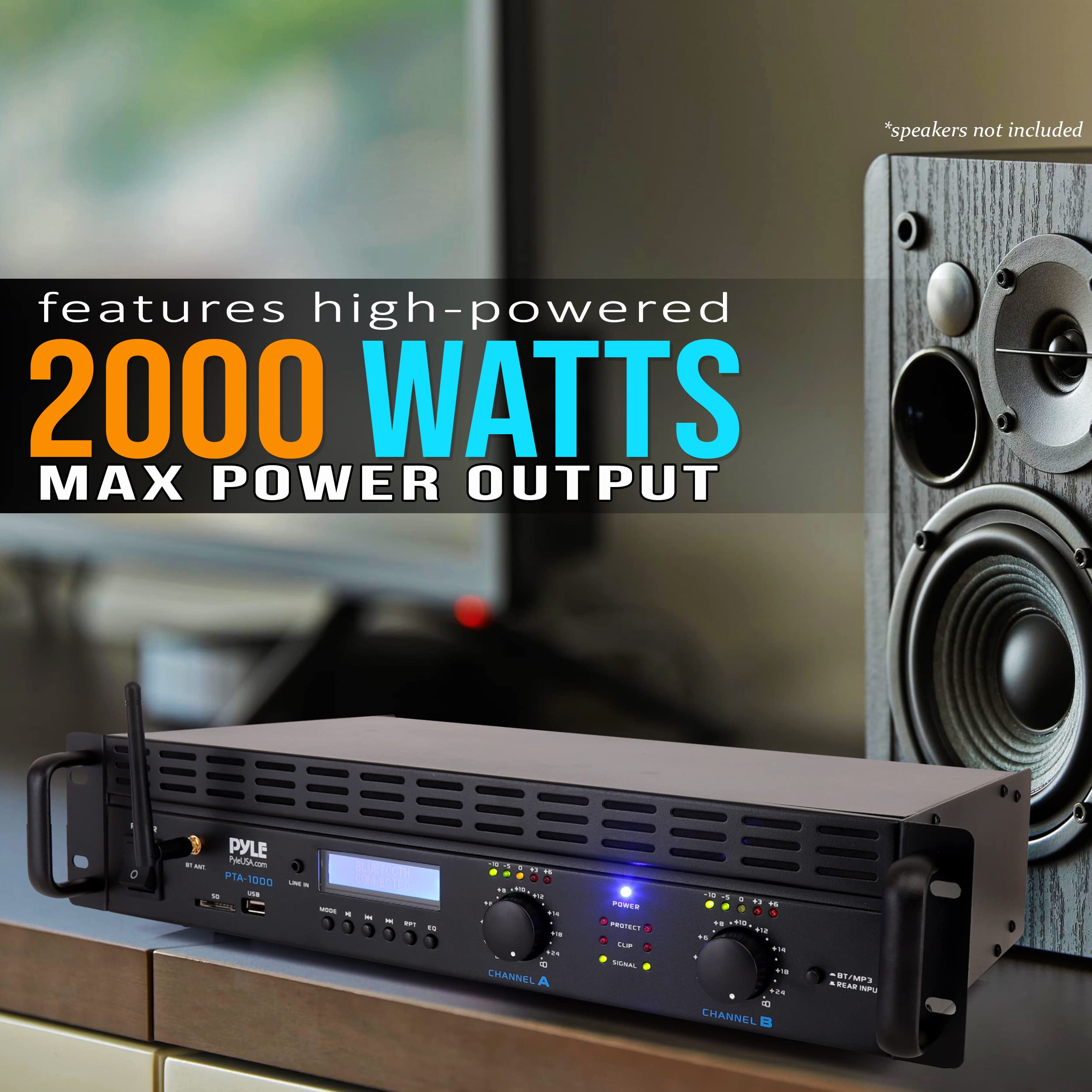Foto 5 pulgar | Amplificador De Potencia Pyleusa 2 Canales 2000w Bluetooth Con Lcd - Venta Internacional.