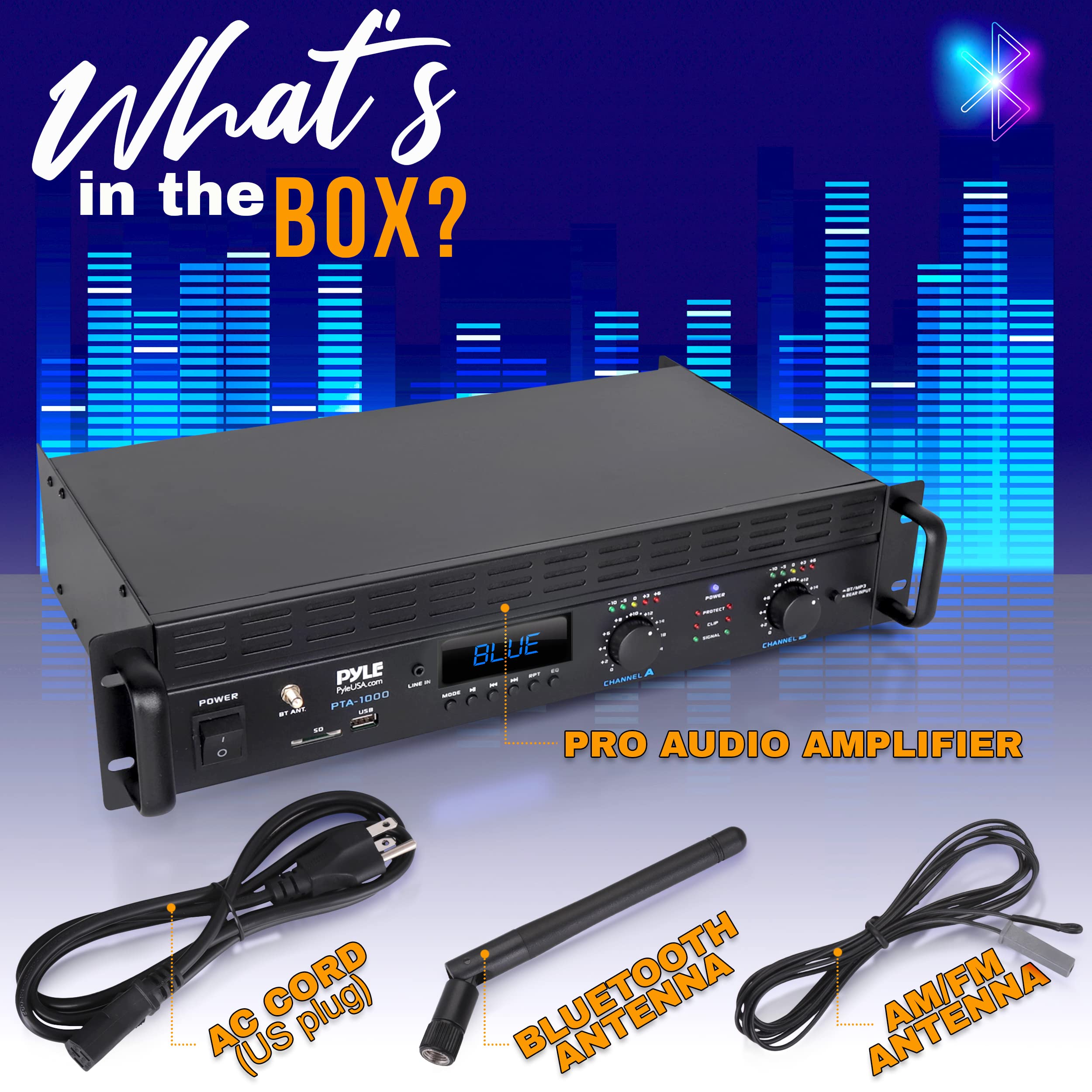 Foto 8 pulgar | Amplificador De Potencia Pyleusa 2 Canales 2000w Bluetooth Con Lcd - Venta Internacional.