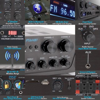 Foto 3 | Amplificador Pyle Karaoke Bluetooth 500 W 4 Canales - Venta Internacional