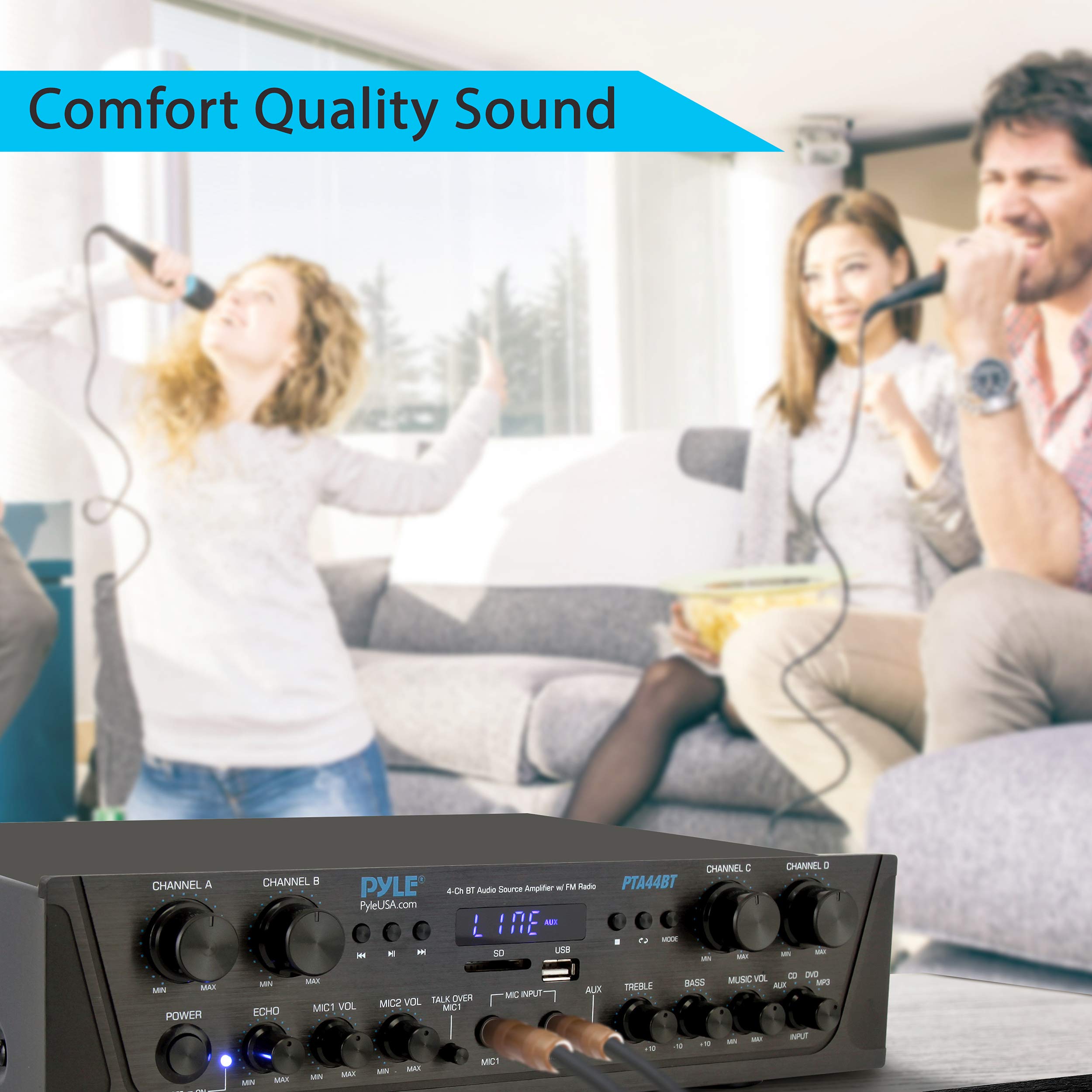 Foto 5 | Amplificador Pyle Karaoke Bluetooth 500 W 4 Canales - Venta Internacional
