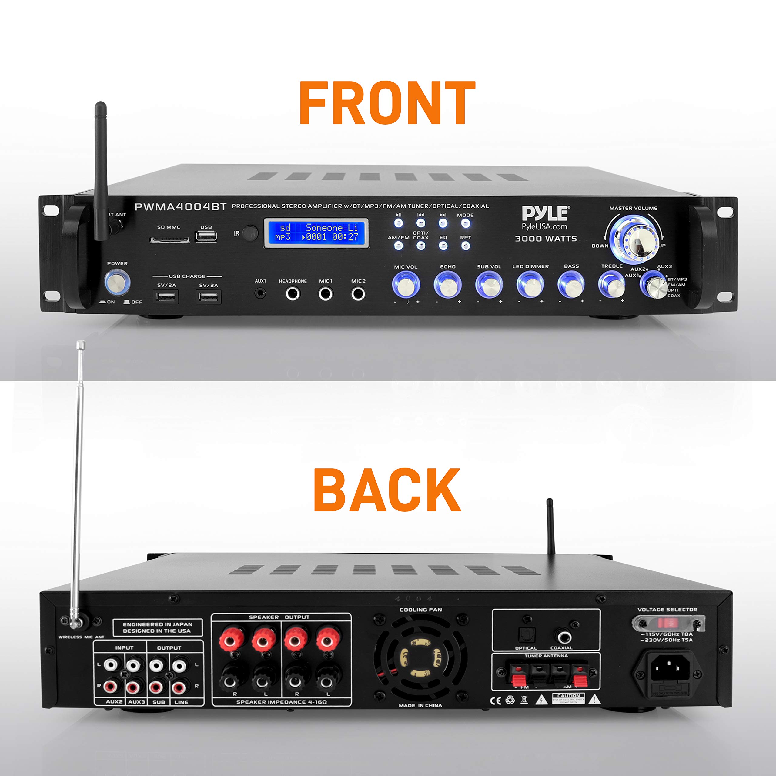 Foto 4 pulgar | Preamplificador Híbrido Multicanal Bluetooth 3000w Pyle Pwma4004bt - Venta Internacional.
