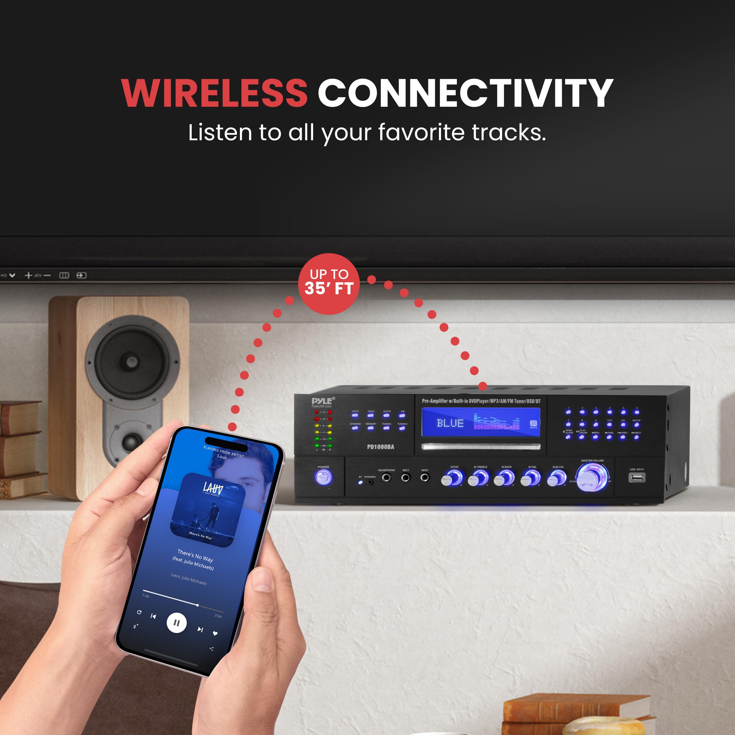 Foto 4 | Amplificador De Potencia Pyle De 4 Canales, 1000 W, Bluetooth Con Reproductor De Dvd - Venta Internacional.