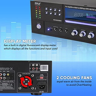 Foto 4 | Amplificador De Potencia Pyle Pd1000ba.5 1000w Bluetooth Con Radio Fm - Venta Internacional.