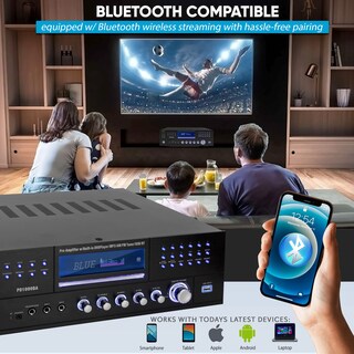 Foto 6 | Amplificador De Potencia Pyle Pd1000ba.5 1000w Bluetooth Con Radio Fm - Venta Internacional.