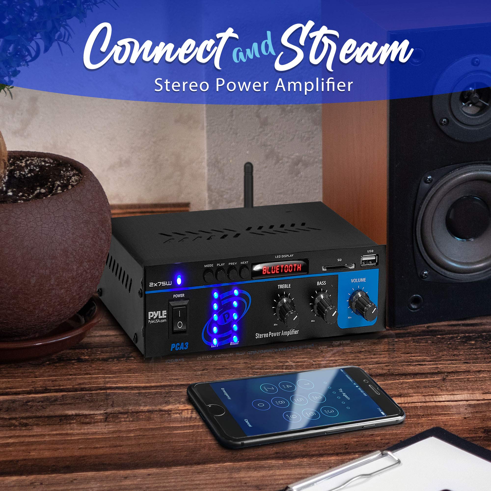 Foto 4 pulgar | Amplificador De Potencia Pyle Home Pca3 2x75w Mini Dual Channel - Venta Internacional.