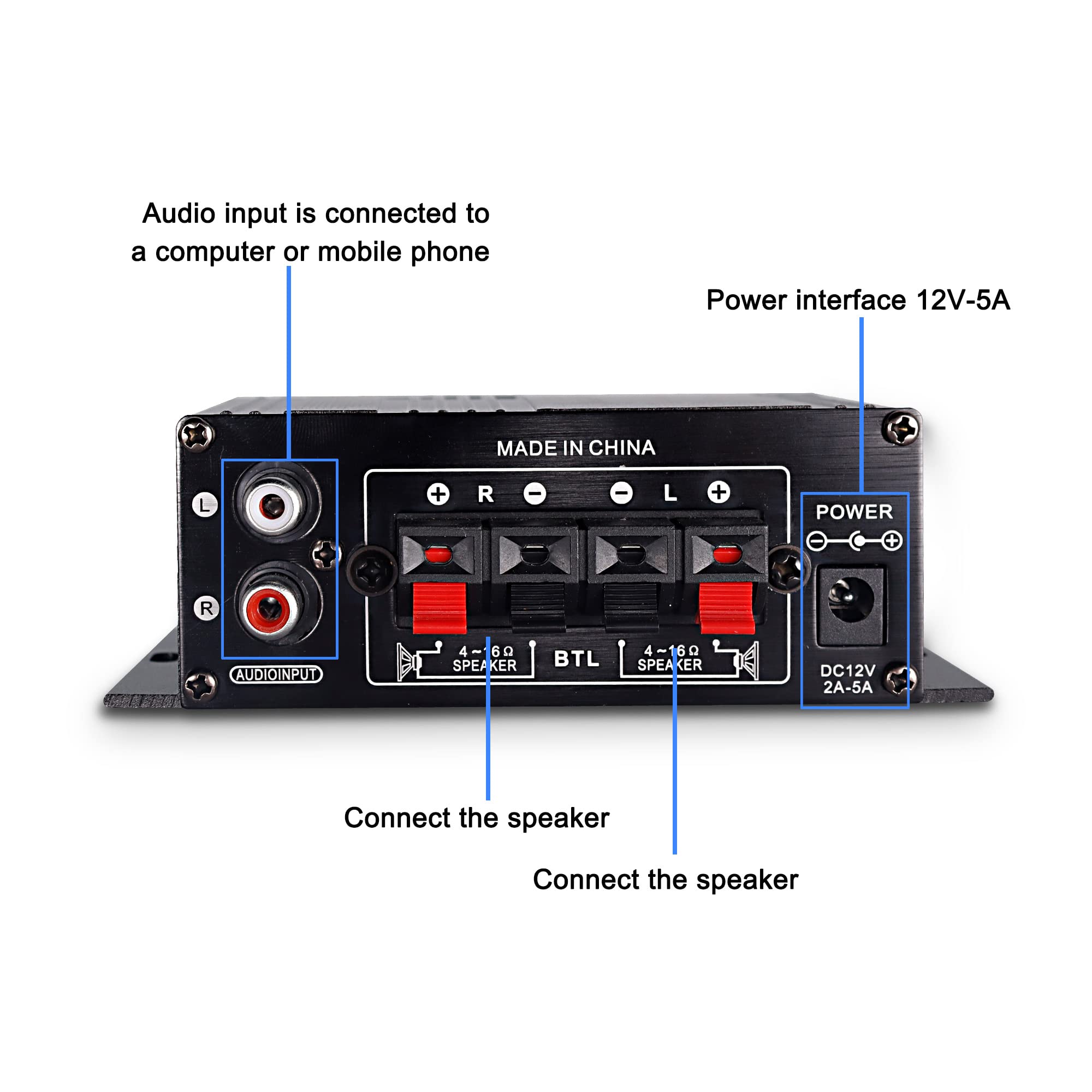 Foto 6 pulgar | Amplificador De Audio Para Coche Xmsjsiy 12 V Hifi Estéreo 2 Canales 20 W - Venta Internacional.