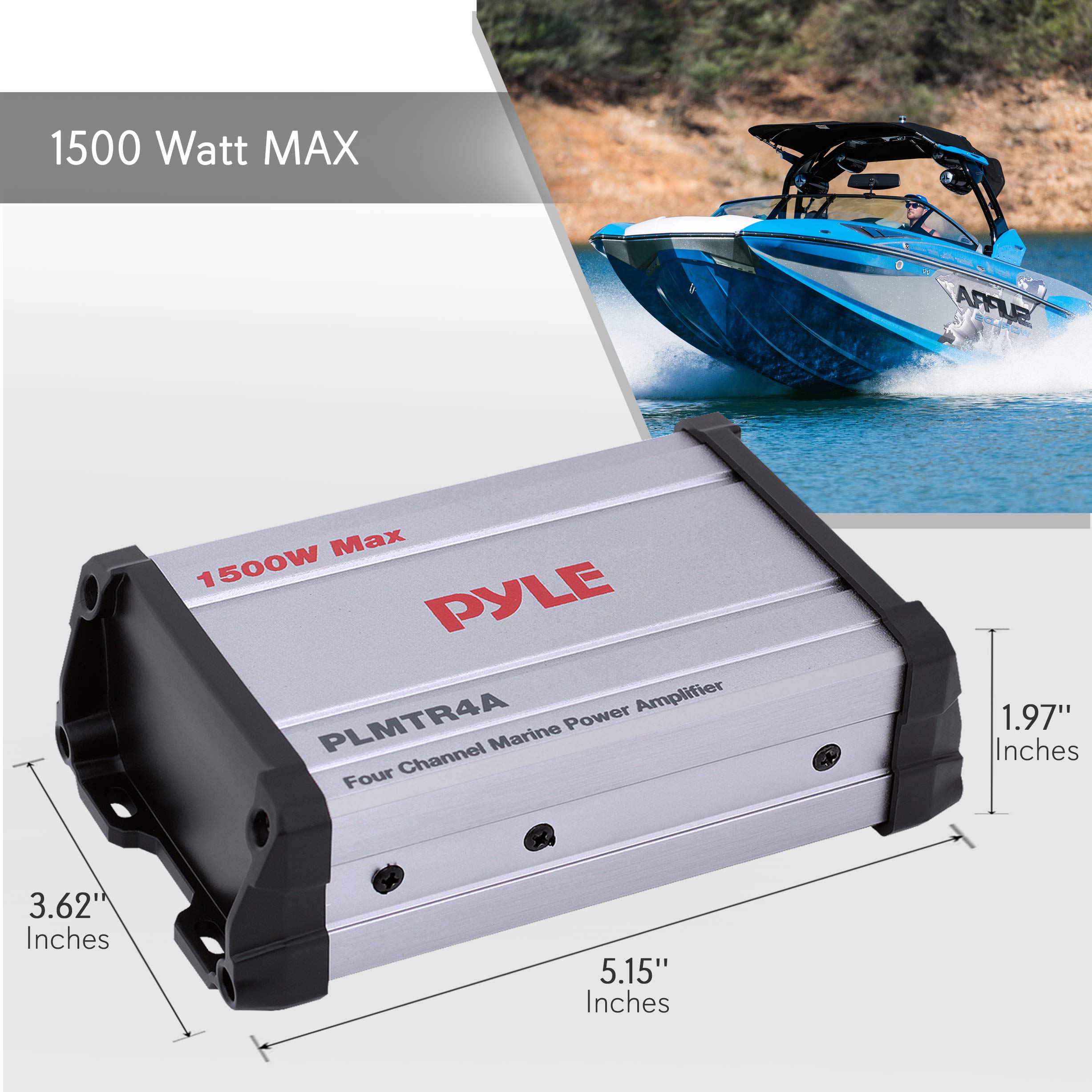 Foto 4 pulgar | Receptor Amplificador Marino Pyle Plmtr4a 4 Canales 1200w - Venta Internacional