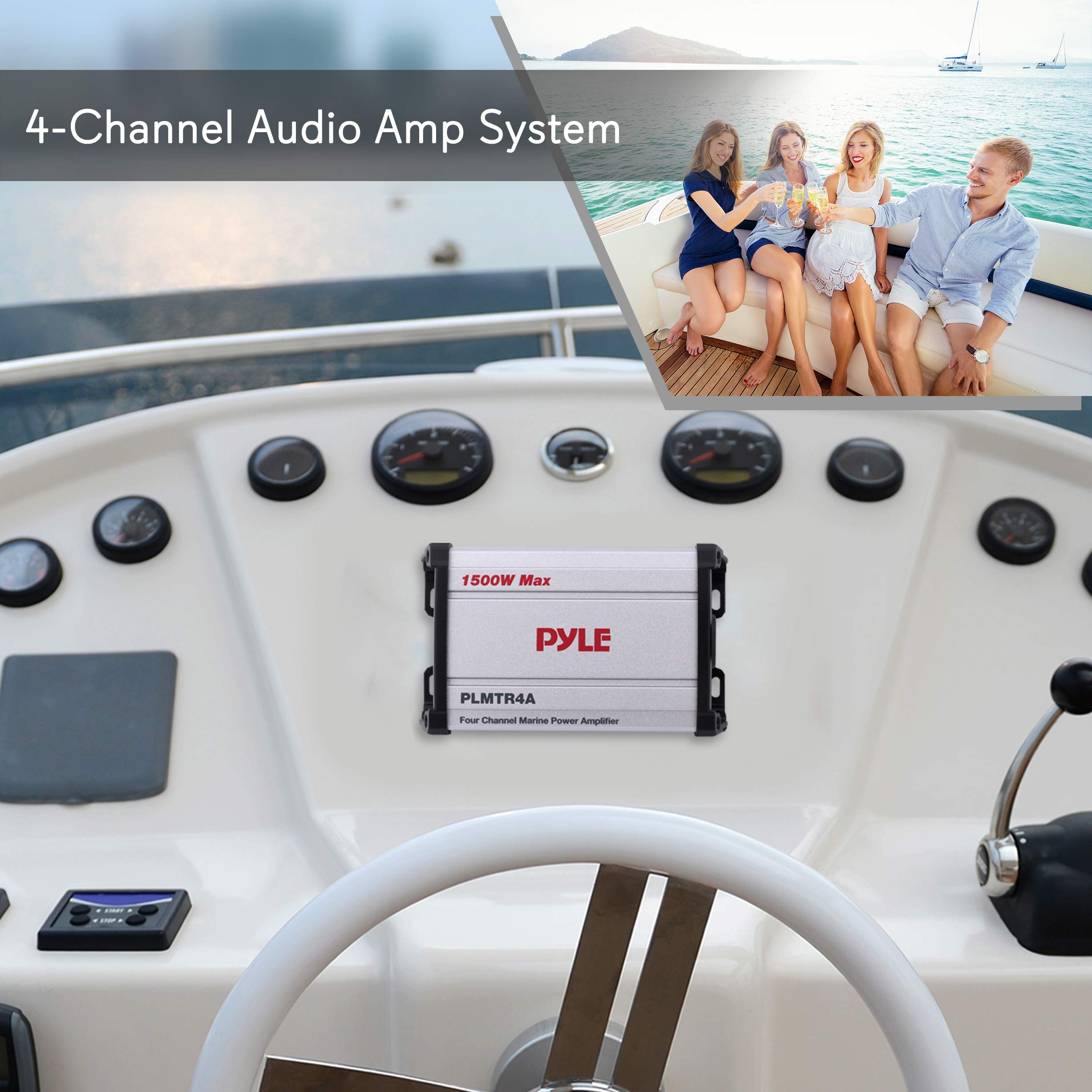 Foto 6 pulgar | Receptor Amplificador Marino Pyle Plmtr4a 4 Canales 1200w - Venta Internacional