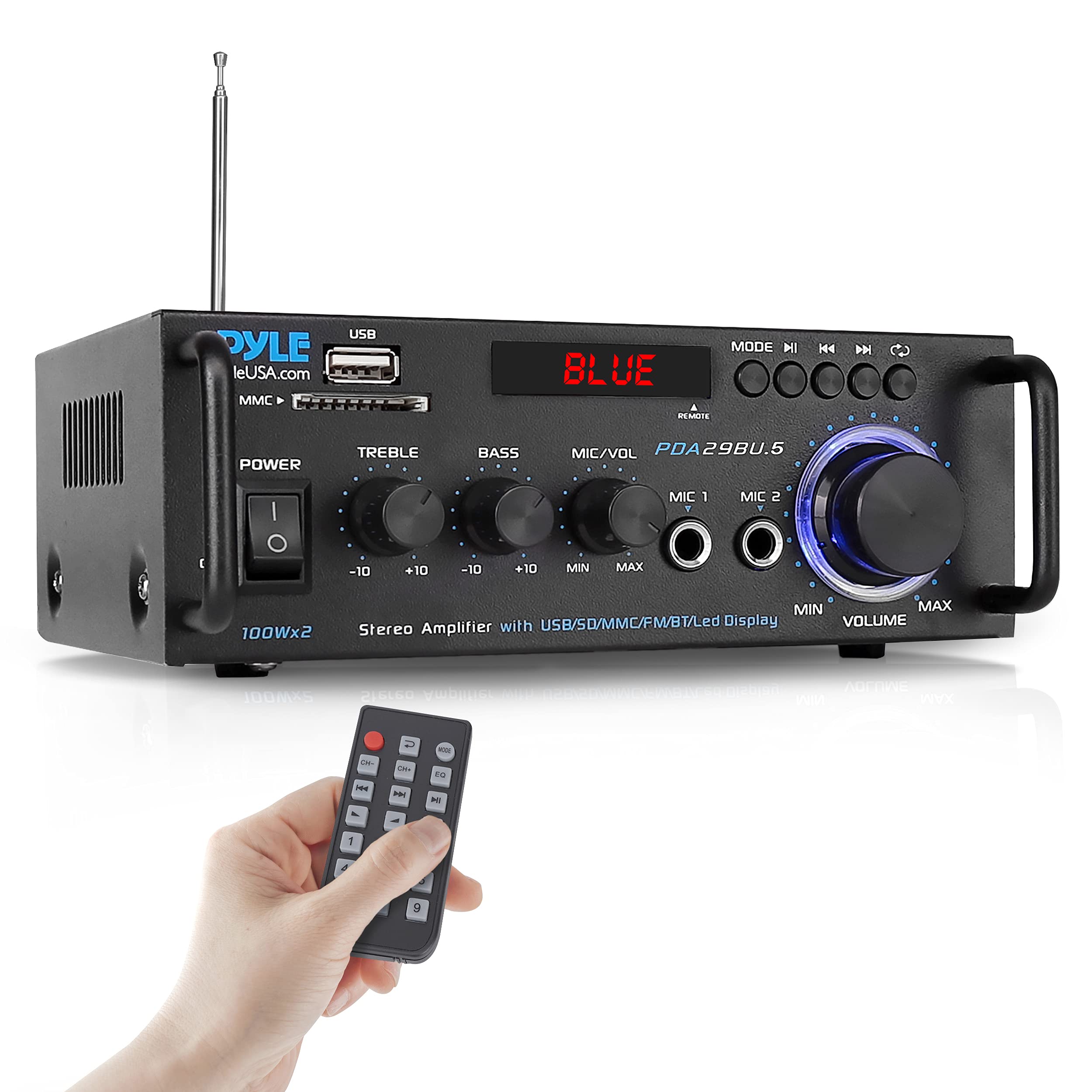 Amplificador De Potencia Estéreo Pyle Pda29bu.5 200w Con Bluetooth - Venta Internacional.