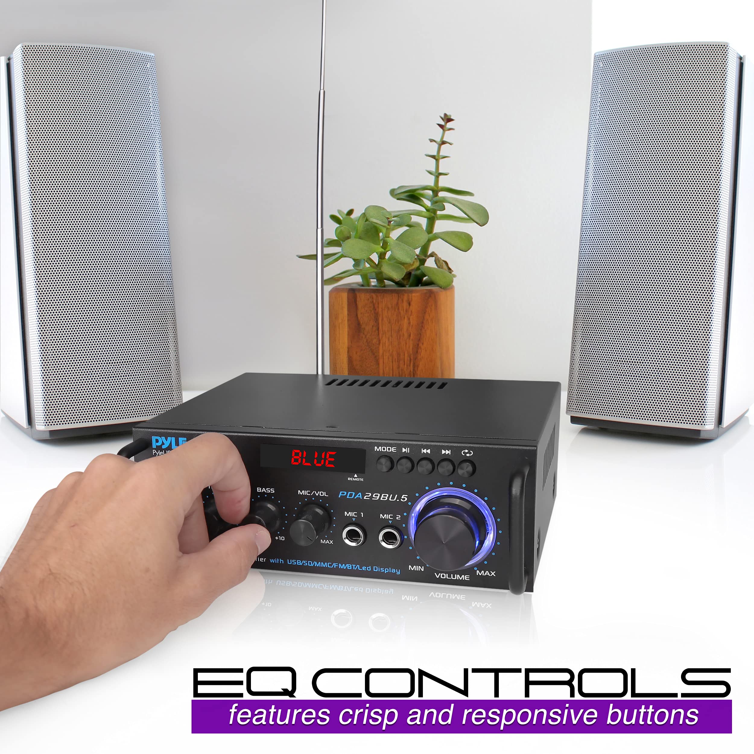 Foto 3 | Amplificador De Potencia Estéreo Pyle Pda29bu.5 200w Con Bluetooth - Venta Internacional.