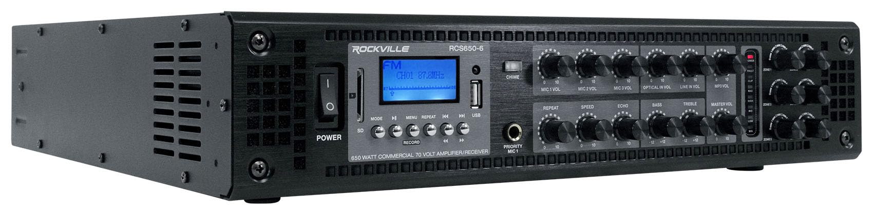 Foto 3 pulgar | Amplificador Comercial Rockville Rcs650-6 650w 6 Zonas 70v - Venta Internacional.