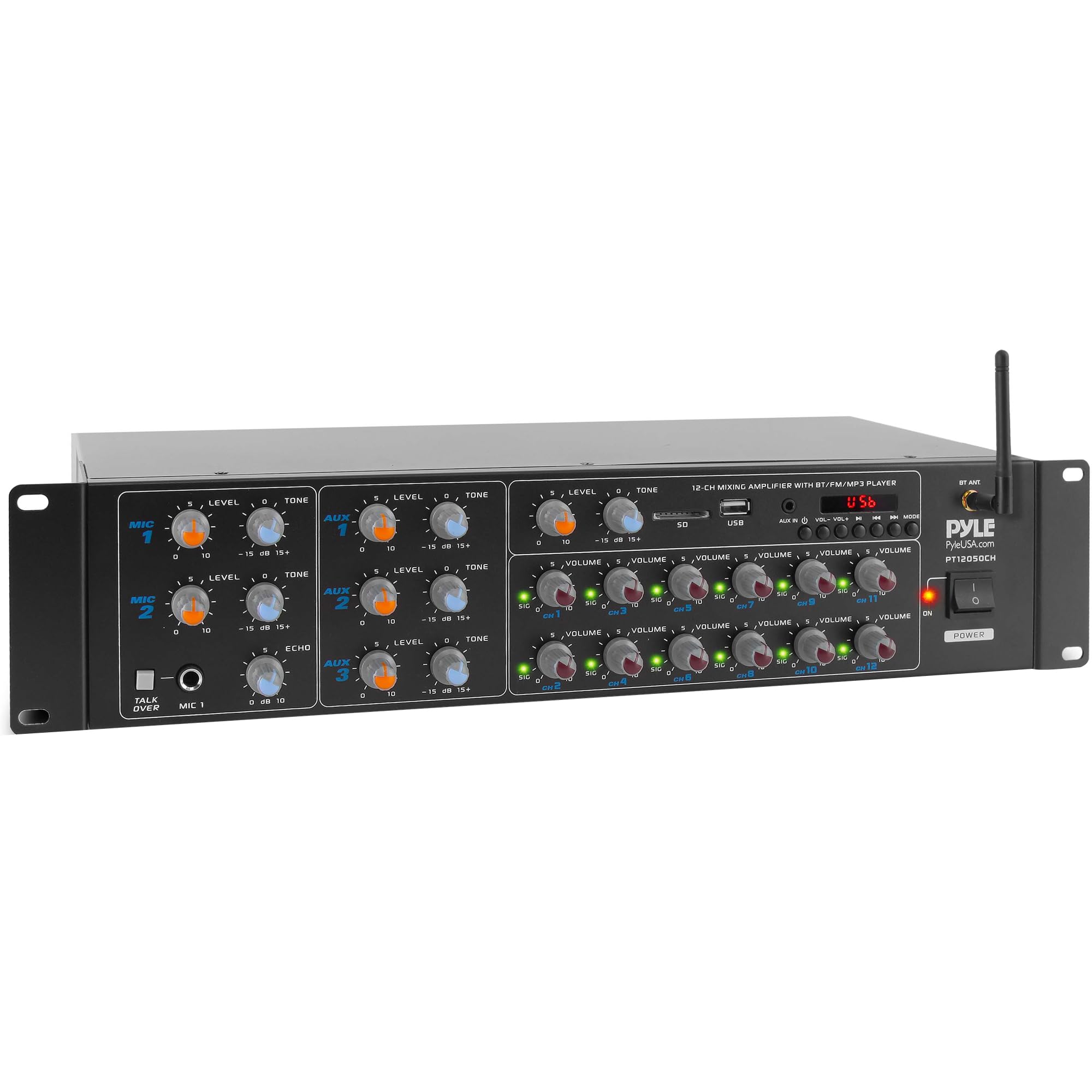 Amplificador De Potencia Pyle 12 Canales Inalámbrico Bluetooth 6000w - Venta Internacional.
