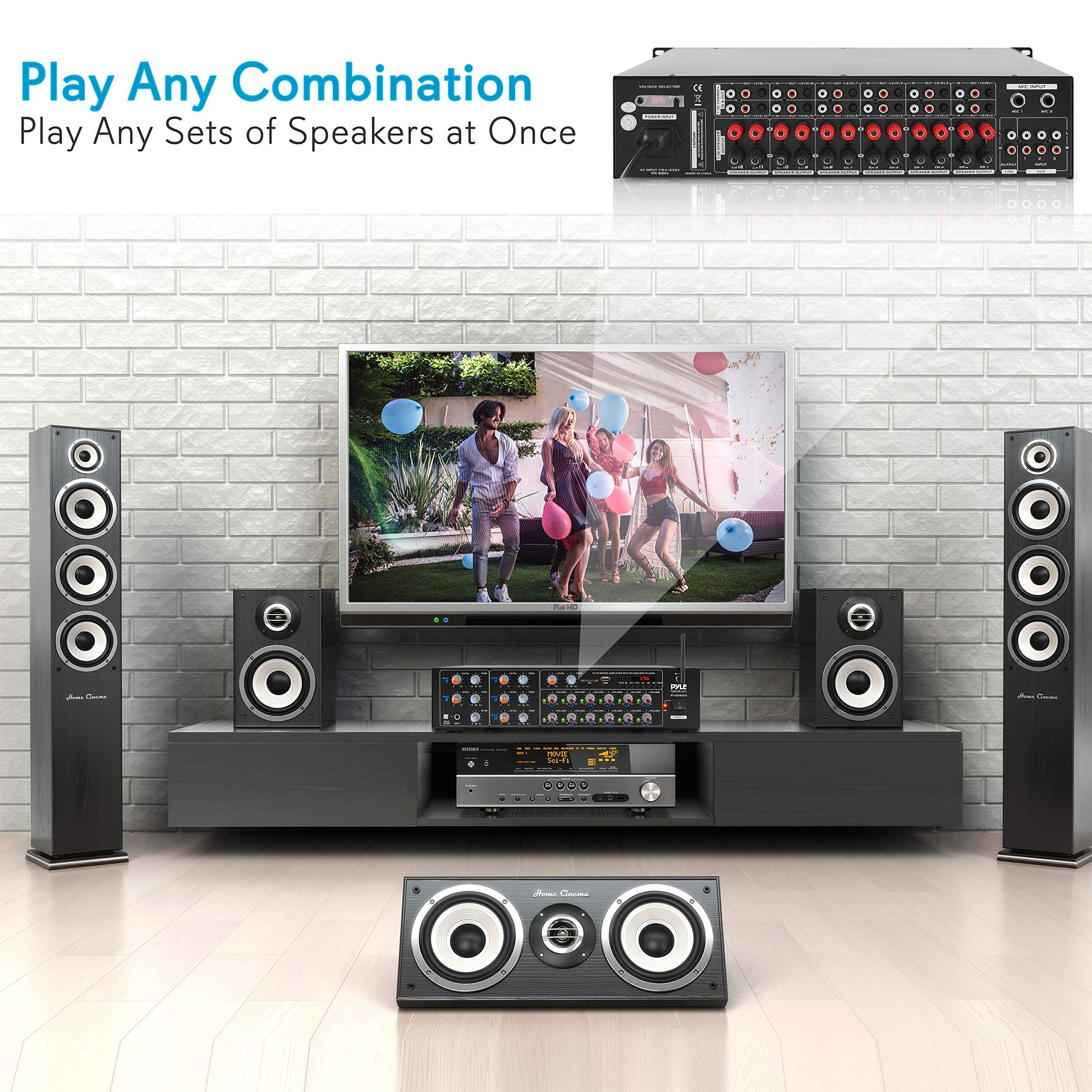 Foto 5 pulgar | Amplificador De Potencia Pyle 12 Canales Inalámbrico Bluetooth 6000w - Venta Internacional.