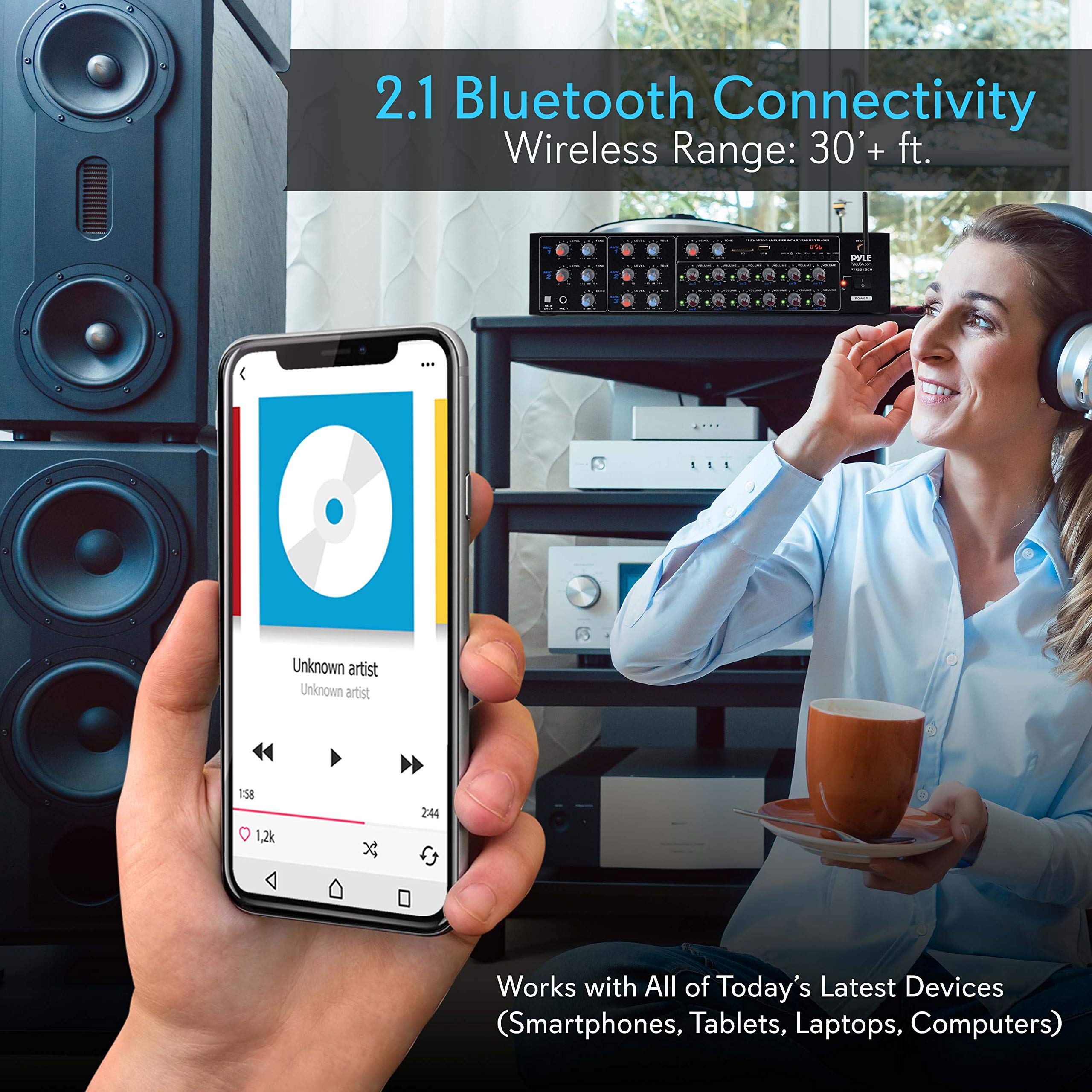 Foto 8 pulgar | Amplificador De Potencia Pyle 12 Canales Inalámbrico Bluetooth 6000w - Venta Internacional.