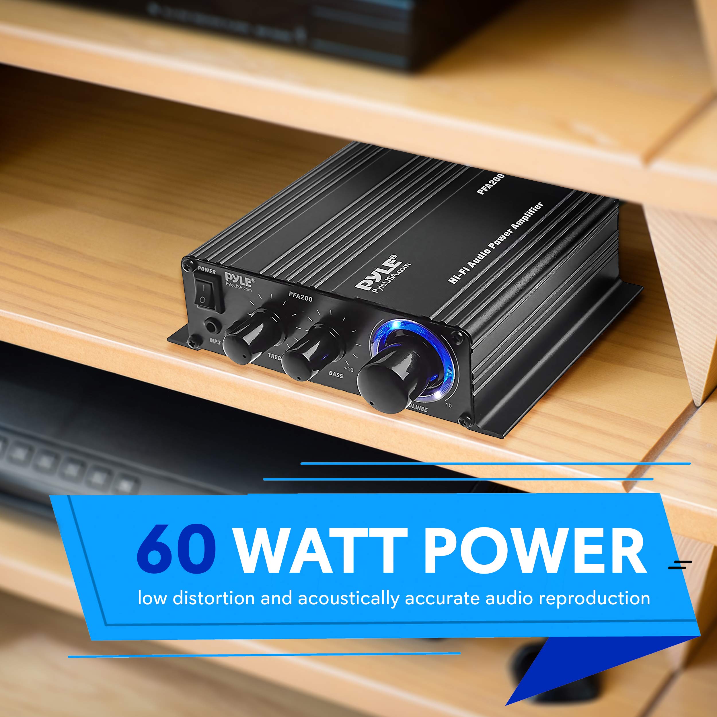 Foto 4 pulgar | Amplificador De Audio Estéreo Hifi Portátil Pyle Pfa200 De 60 W - Venta Internacional.