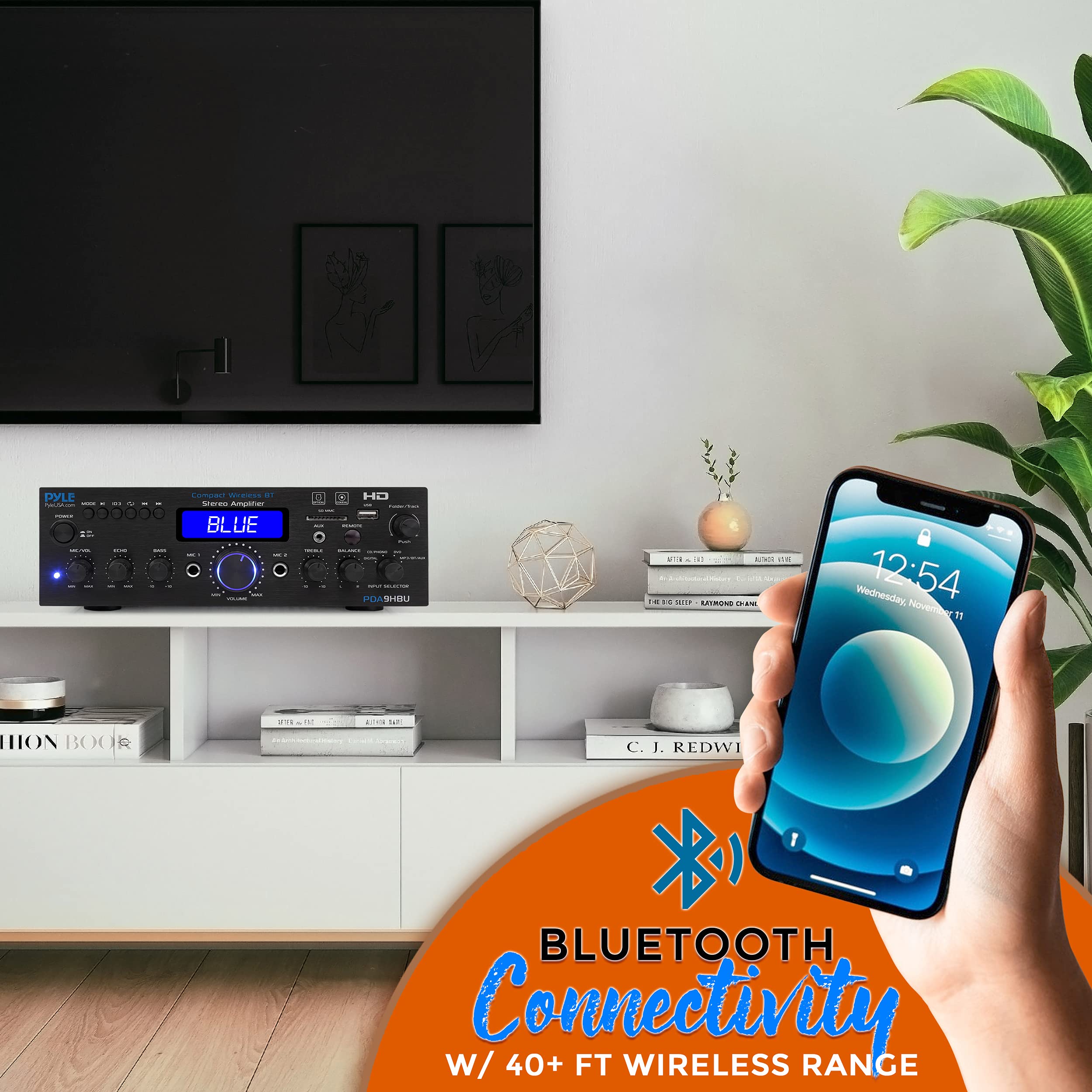 Foto 6 pulgar | Inicio Amplificador Estéreo Pyle Pda9hbu 200w Bluetooth Con Hdmi - Venta Internacional.
