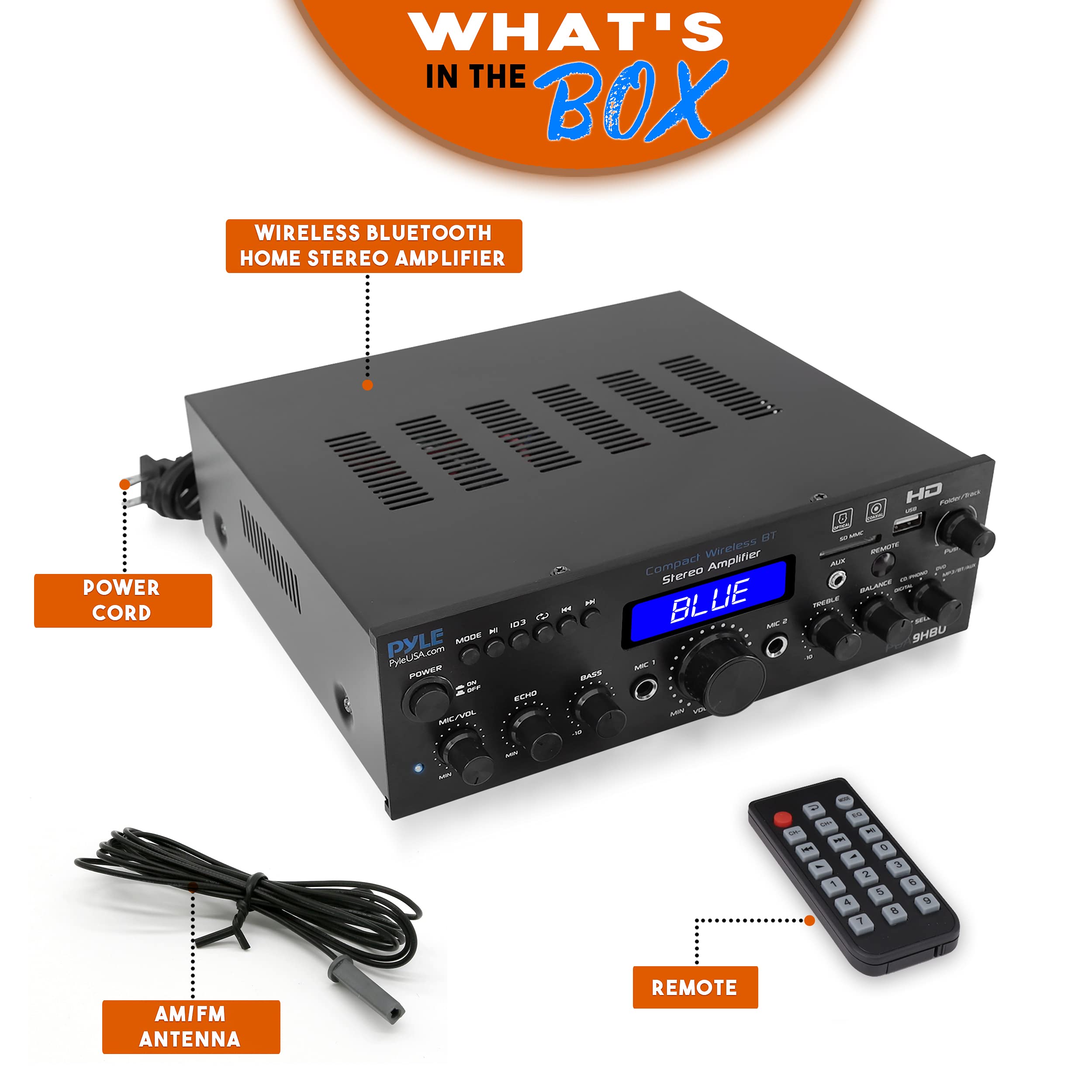 Foto 6 | Inicio Amplificador Estéreo Pyle Pda9hbu 200w Bluetooth Con Hdmi - Venta Internacional.