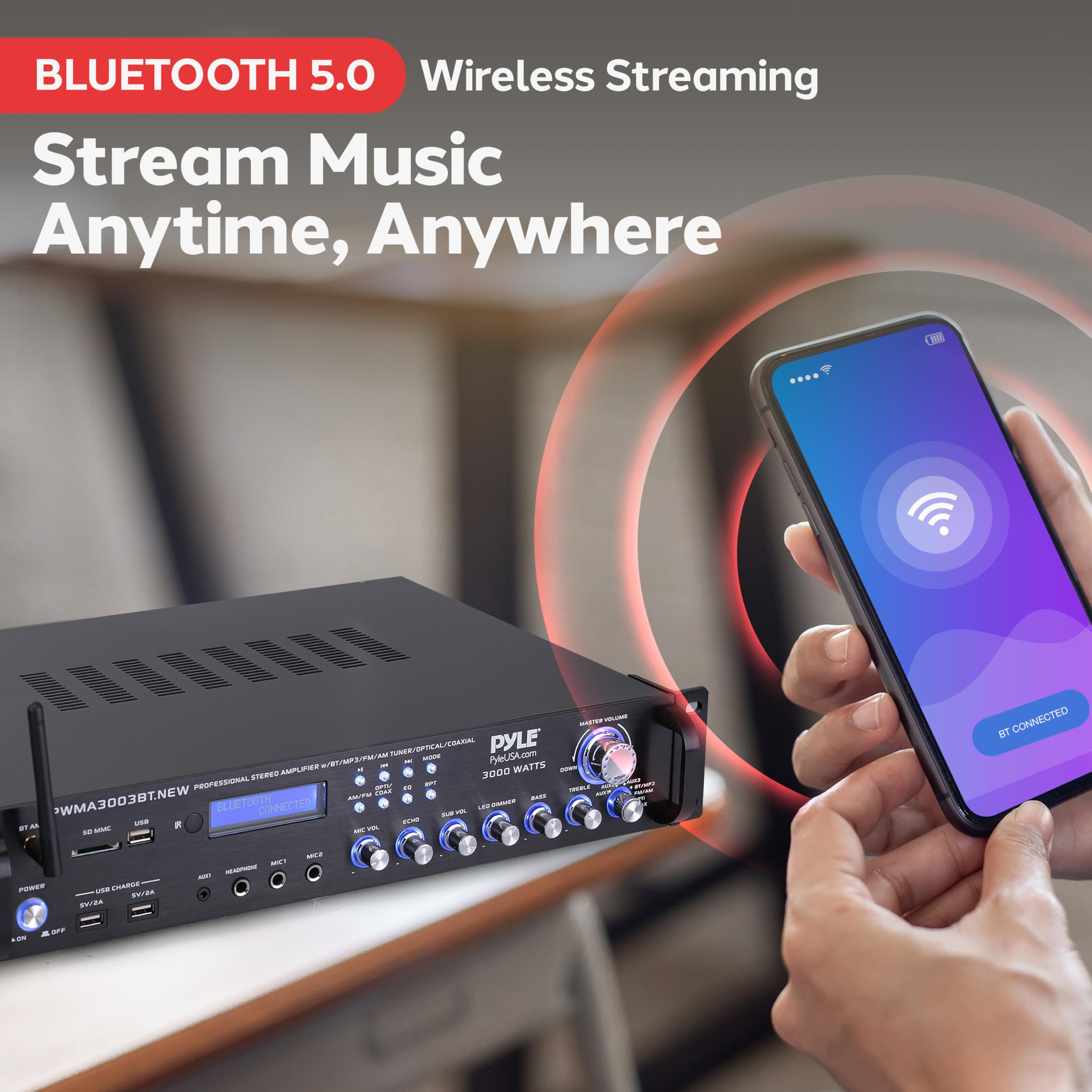 Foto 5 | Amplificador De Potencia De Audio Doméstico Bluetooth Pyle Pwma3003bt.new - Venta Internacional.