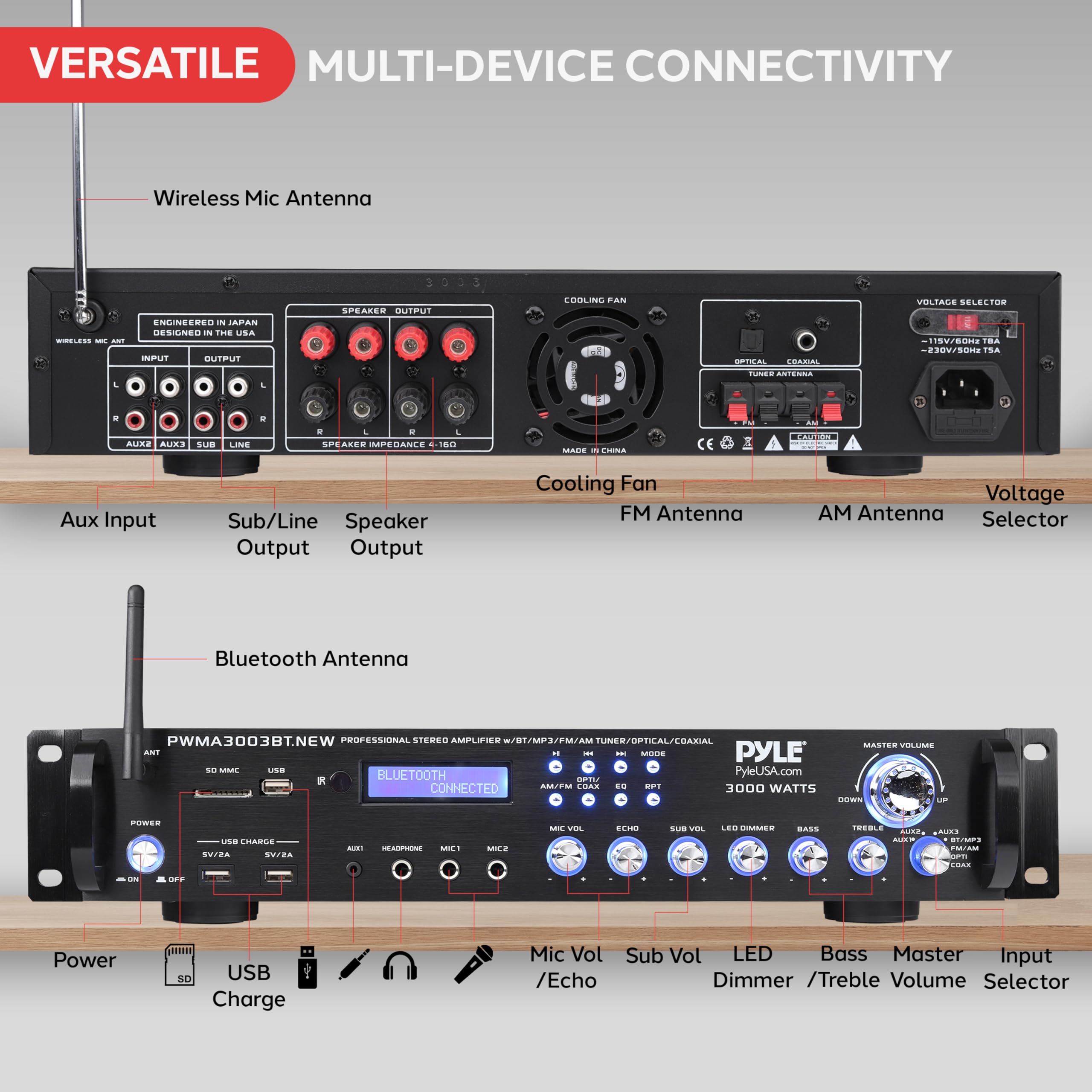 Foto 7 pulgar | Amplificador De Potencia De Audio Doméstico Bluetooth Pyle Pwma3003bt.new - Venta Internacional.