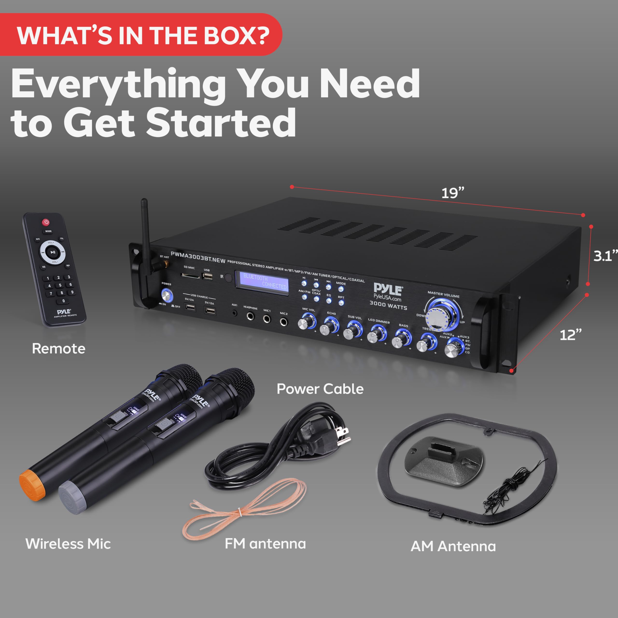 Foto 7 | Amplificador De Potencia De Audio Doméstico Bluetooth Pyle Pwma3003bt.new - Venta Internacional.