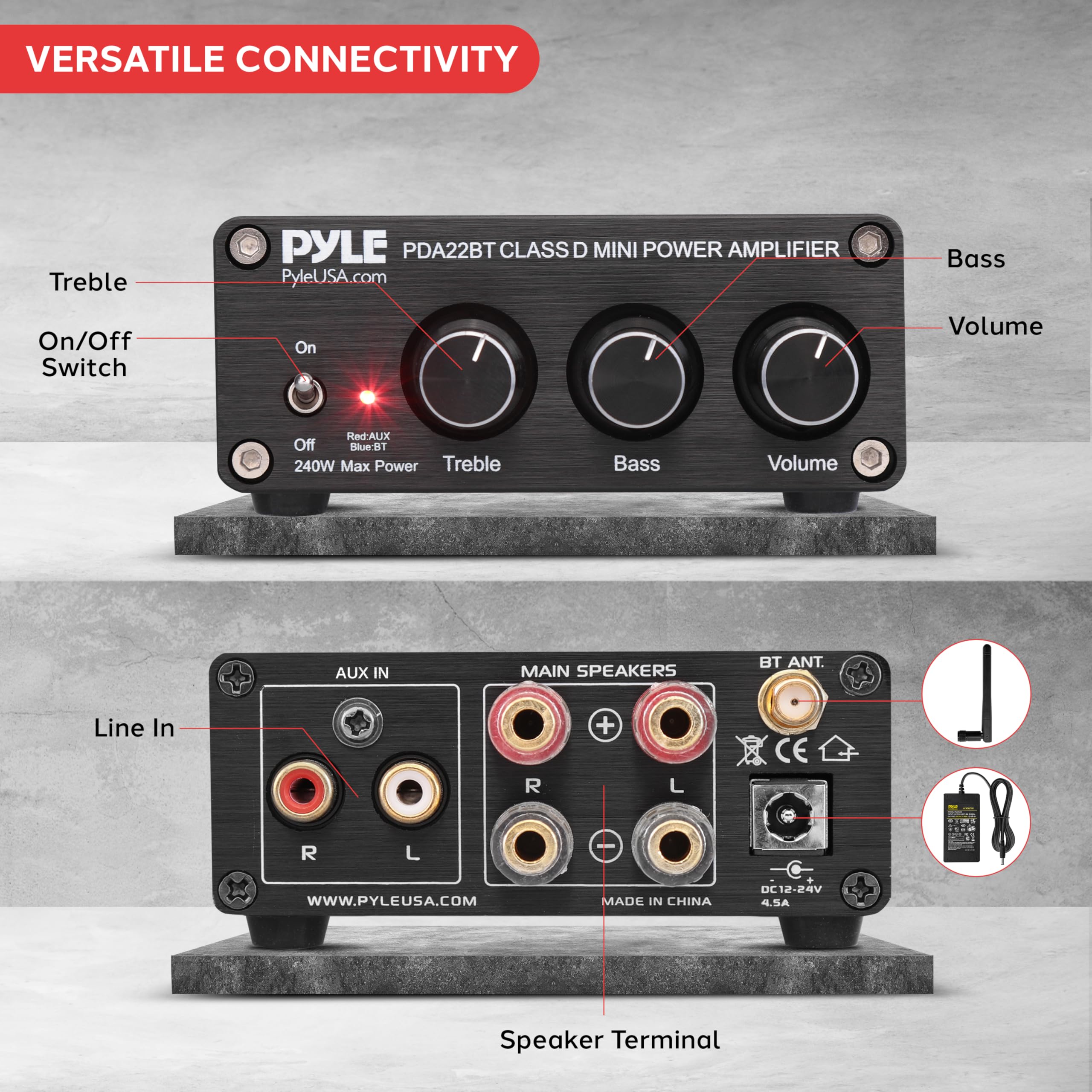 Foto 6 | Amplificador De Audio Doméstico Pyle Pda22bt Bluetooth 5.0 2x100w - Venta Internacional.