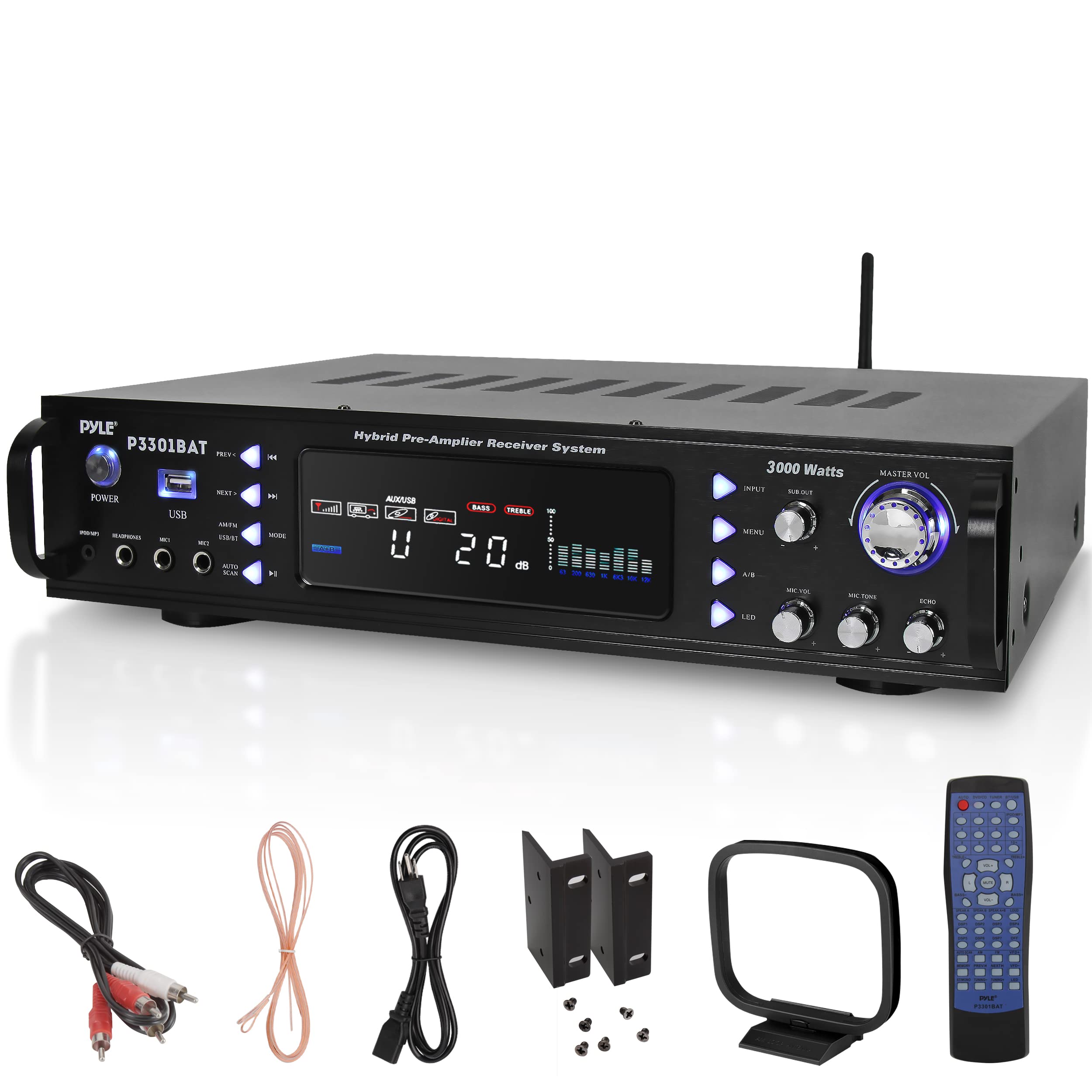 Amplificador Estéreo Pyle P3301bat.5 Bluetooth 3000w - Venta Internacional