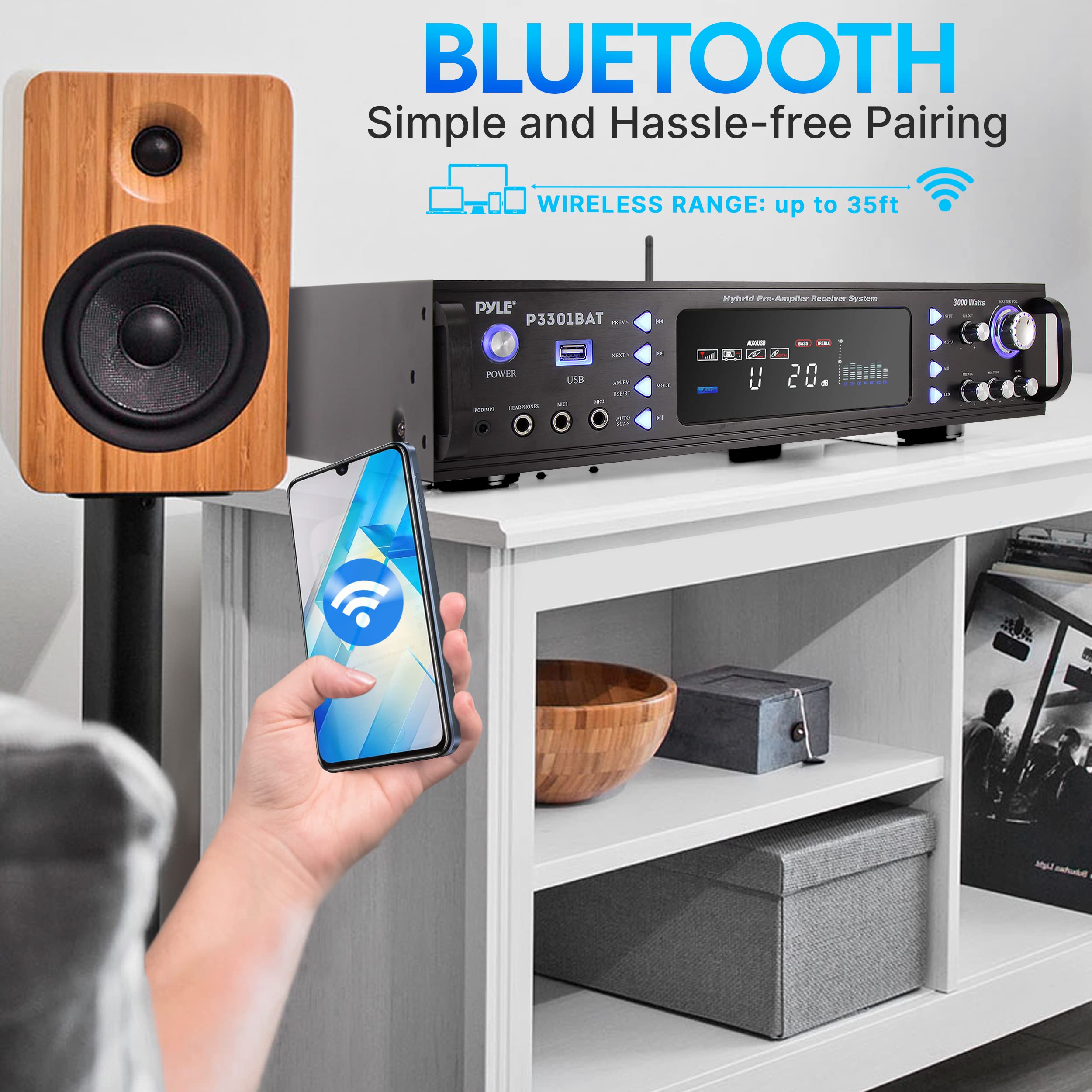 Foto 7 pulgar | Amplificador Estéreo Pyle P3301bat.5 Bluetooth 3000w - Venta Internacional