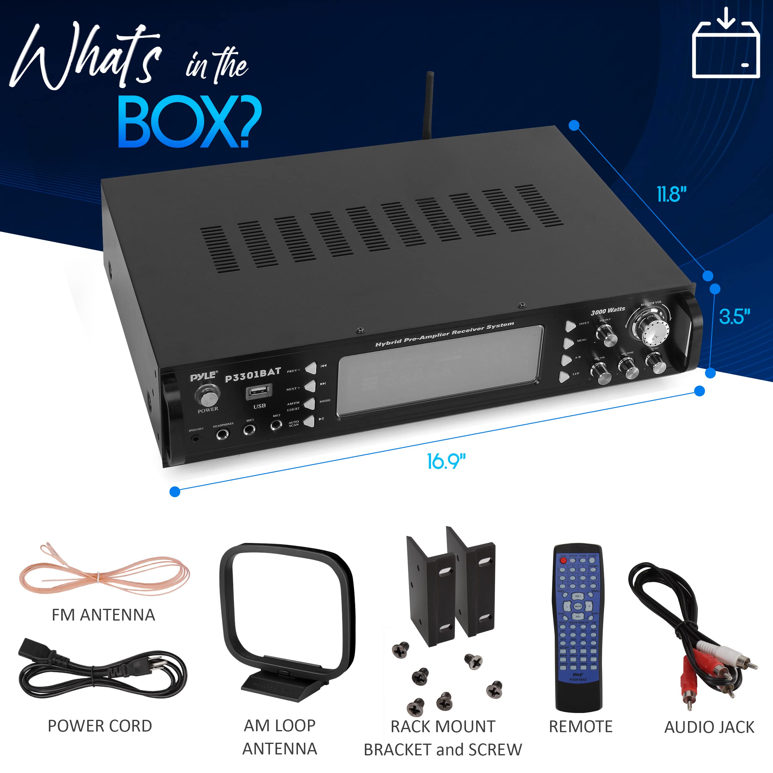 Foto 8 pulgar | Amplificador Estéreo Pyle P3301bat.5 Bluetooth 3000w - Venta Internacional