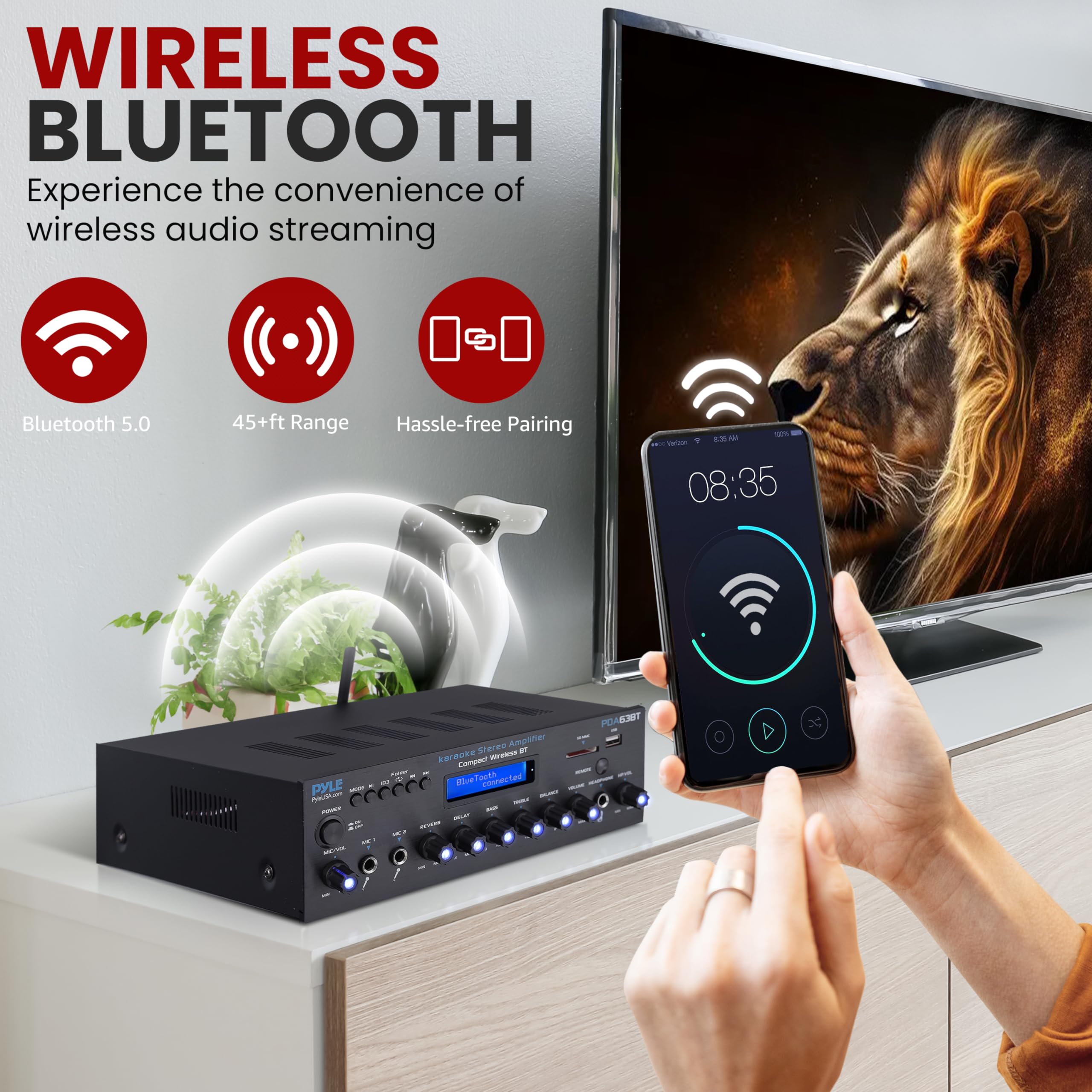 Foto 5 | Amplificador Estéreo Inalámbrico Bt Pyle Pda63bt 200w Power - Venta Internacional.