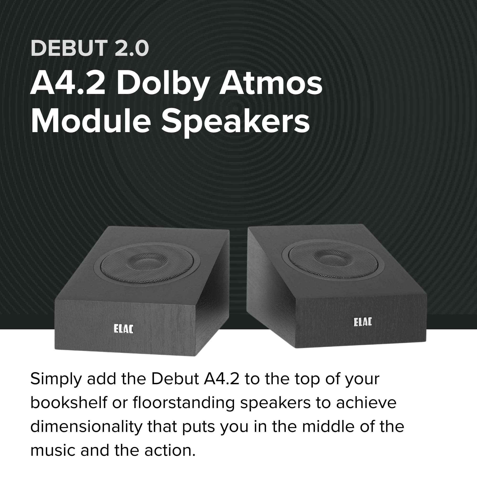 Foto 2 | Altavoces Modulares Dolby Atmos Elac Debut 2.0 A4.2 Negros (par) - Venta Internacional.