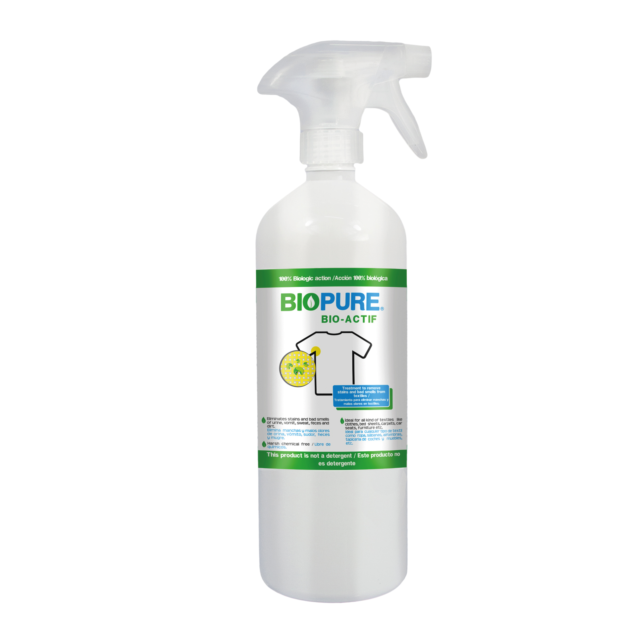 Tratamiento Ecológico Quitamanchas y Malos Olores en Textiles Biopure Bote Refill con 1 L de Bio Actif