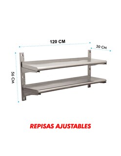 Foto 2 | Repisa Doble Flotante Mindejal Mrdf100 Acero Inoxidable