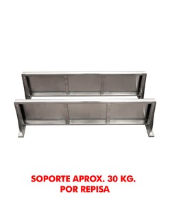 Foto 3 | Repisa Doble Flotante Mindejal Mrdf100 Acero Inoxidable