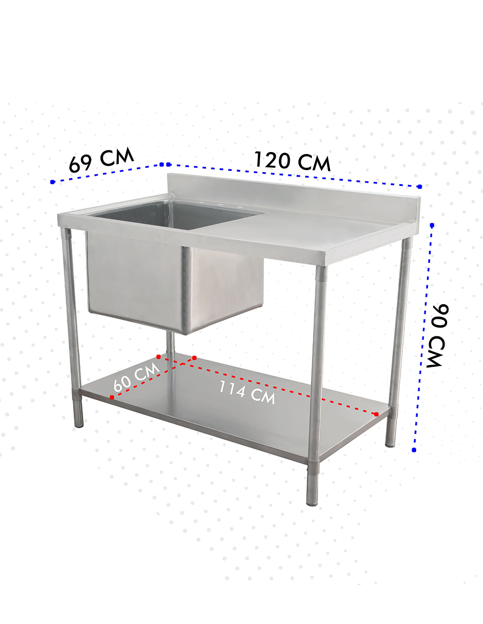 Fregadero Tarja Profunda Mindejal Mpa-ta02 Gris De Acero Inoxidable Sin Llave