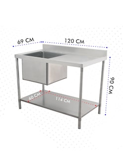 Foto 1 | Fregadero Tarja Profunda Mindejal Mpa-ta02 Gris De Acero Inoxidable Sin Llave
