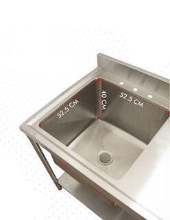 Foto 4 | Fregadero Tarja Profunda Mindejal Mpa-ta02 Gris De Acero Inoxidable Sin Llave