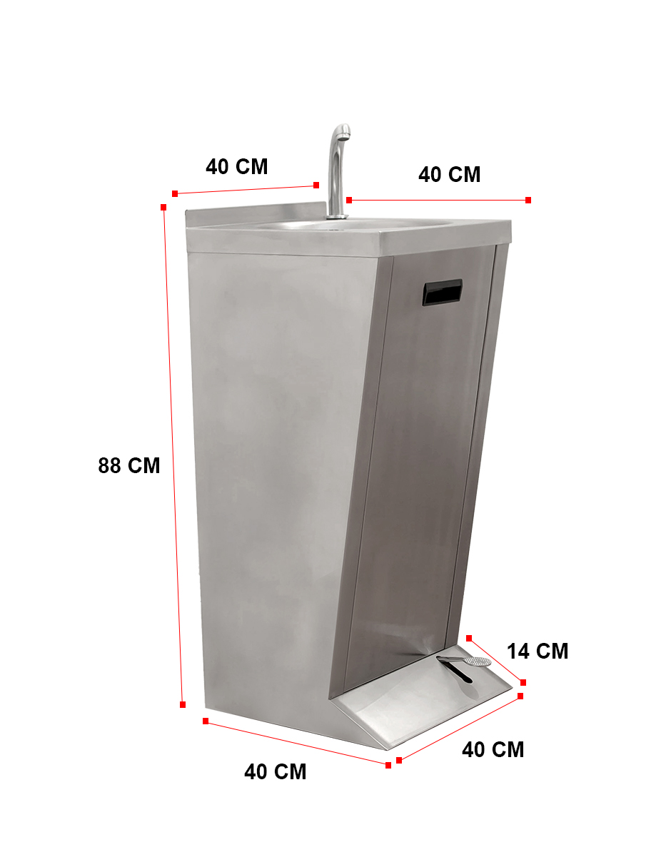 Foto 1 | Lavamanos A Pedal Mindejal Lav-pdal Gris De Acero Inoxidable Con Piezas De Instalación