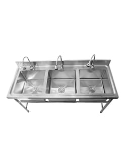 Foto 4 | Monomando Triple Mindejal Gyx10-sp Gris De Acero Inoxidable Con Accesorios