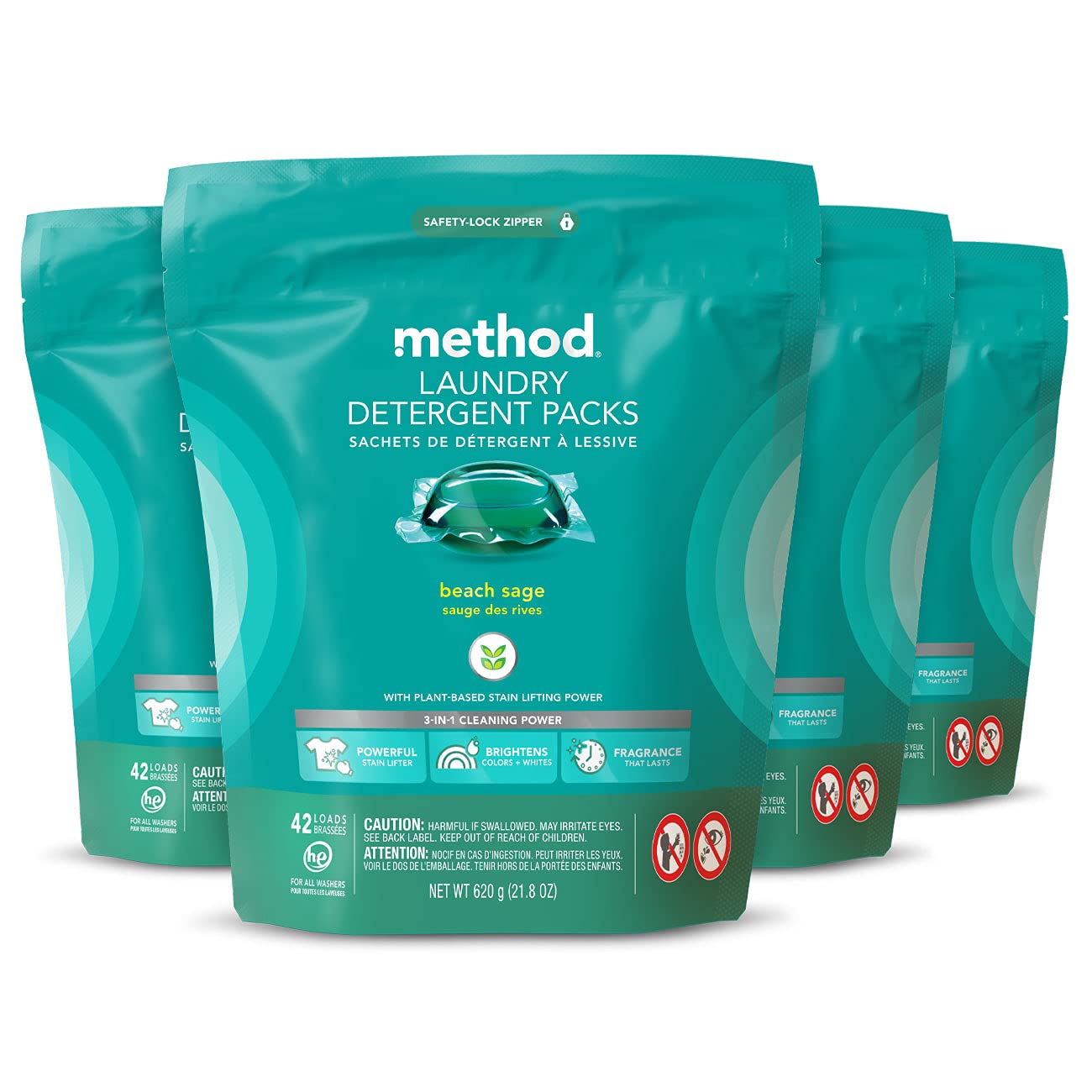 Foto 2 pulgar | Paquetes De Detergente Para Ropa Method Beach Sage Scent 168 Cargas - Venta Internacional.