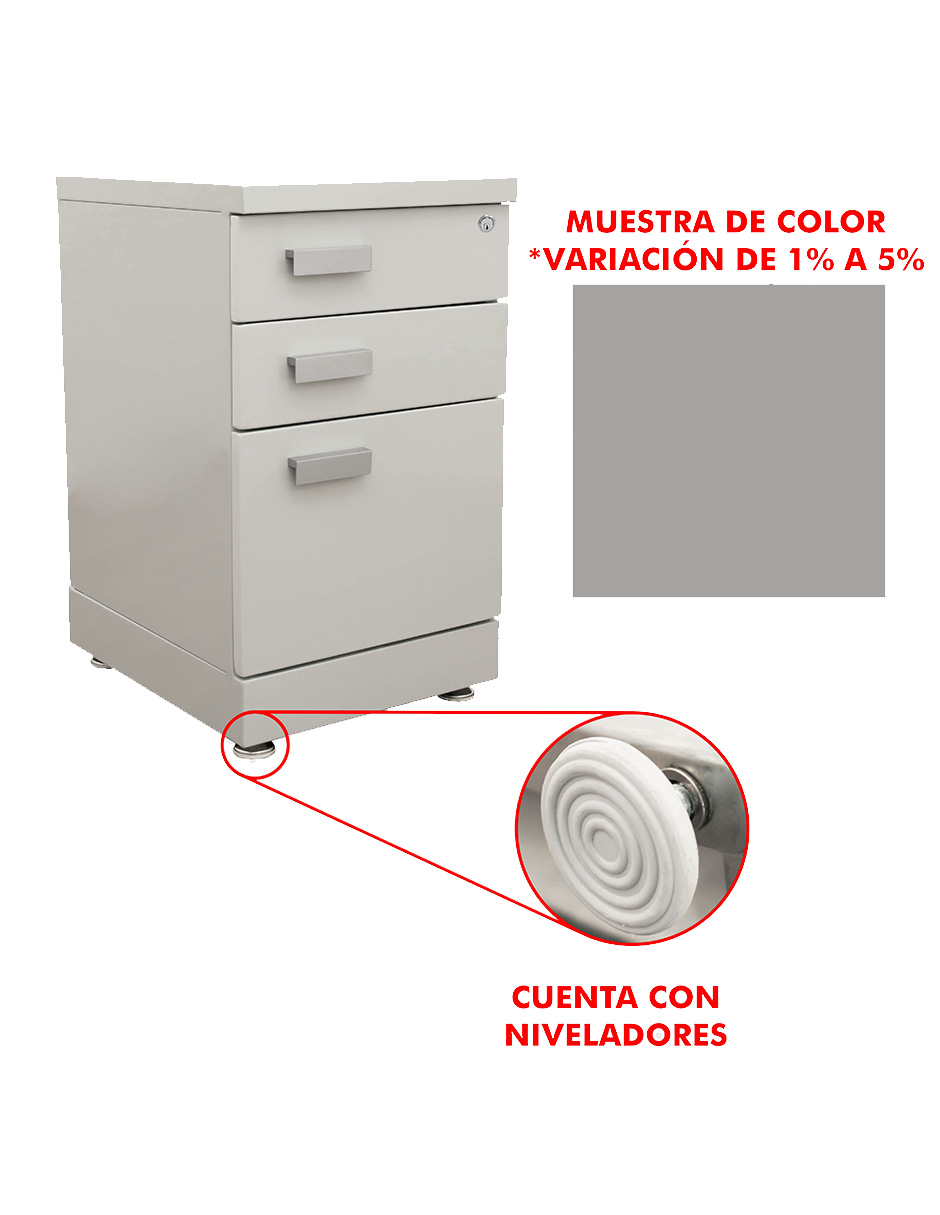 Foto 3 pulgar | Archivero Gabinete Mindejal Arch-gr Gris De Acero Inoxidable Con Cajones