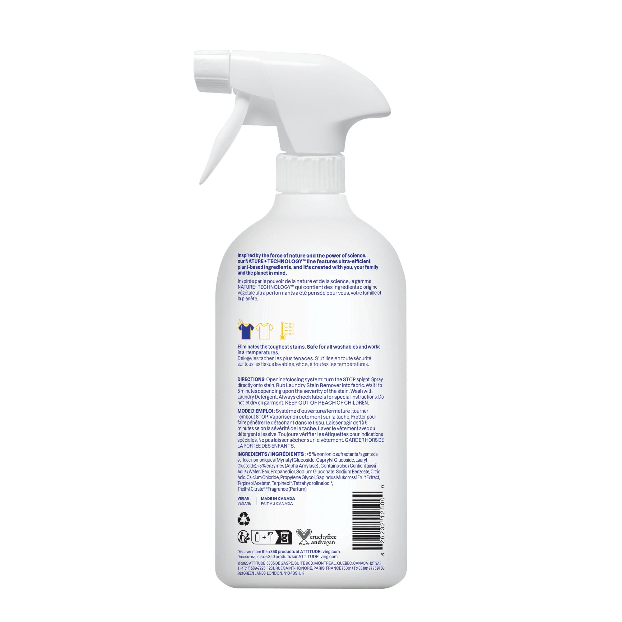Foto 8 pulgar | Spray Quitamanchas Attitude Para Lavandería, 800 Ml, Citrus Zest - Venta Internacional.