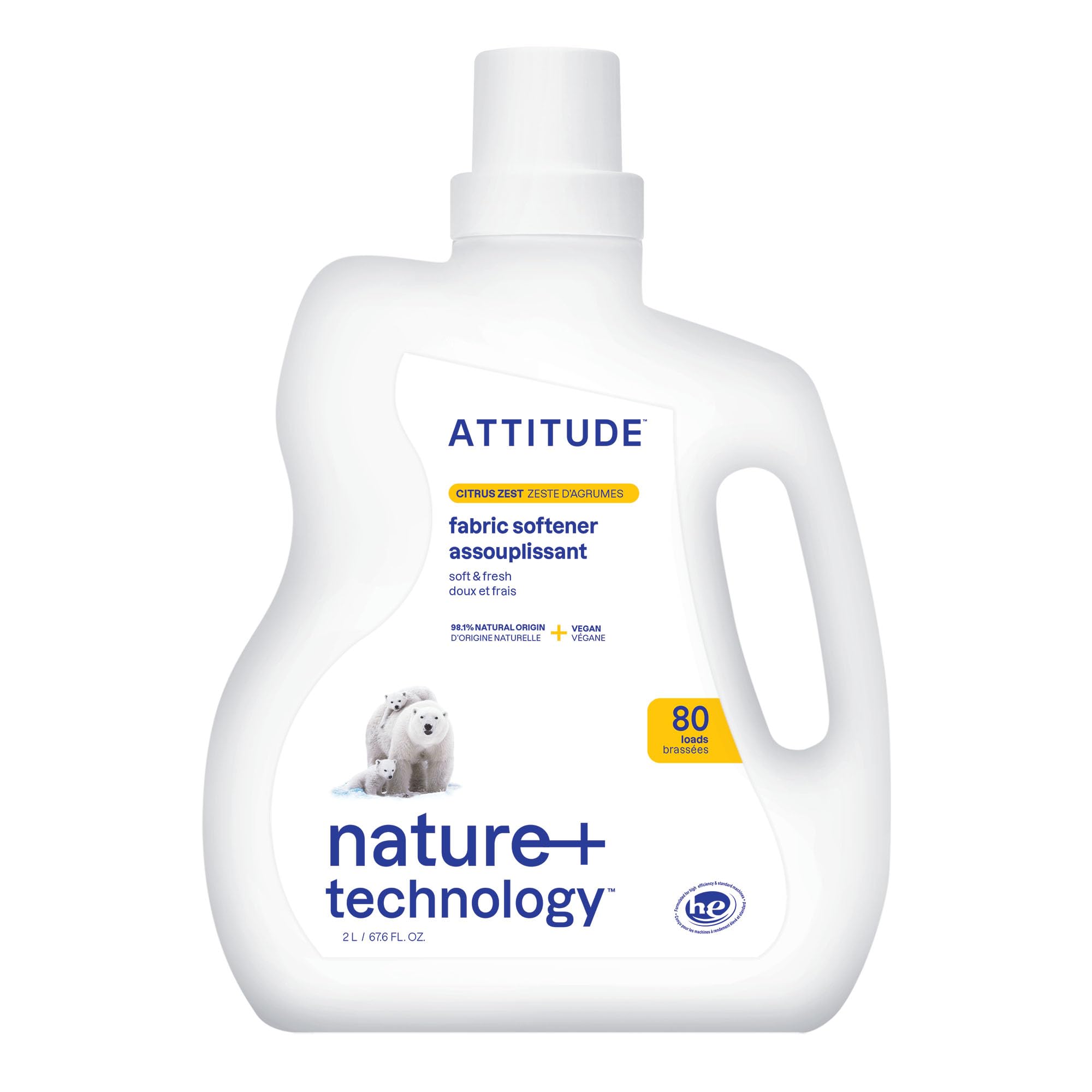 Foto 2 pulgar | Suavizante Líquido Attitude  67.6 Oz  80 Cargas  Aroma Cítrico - Venta Internacional.