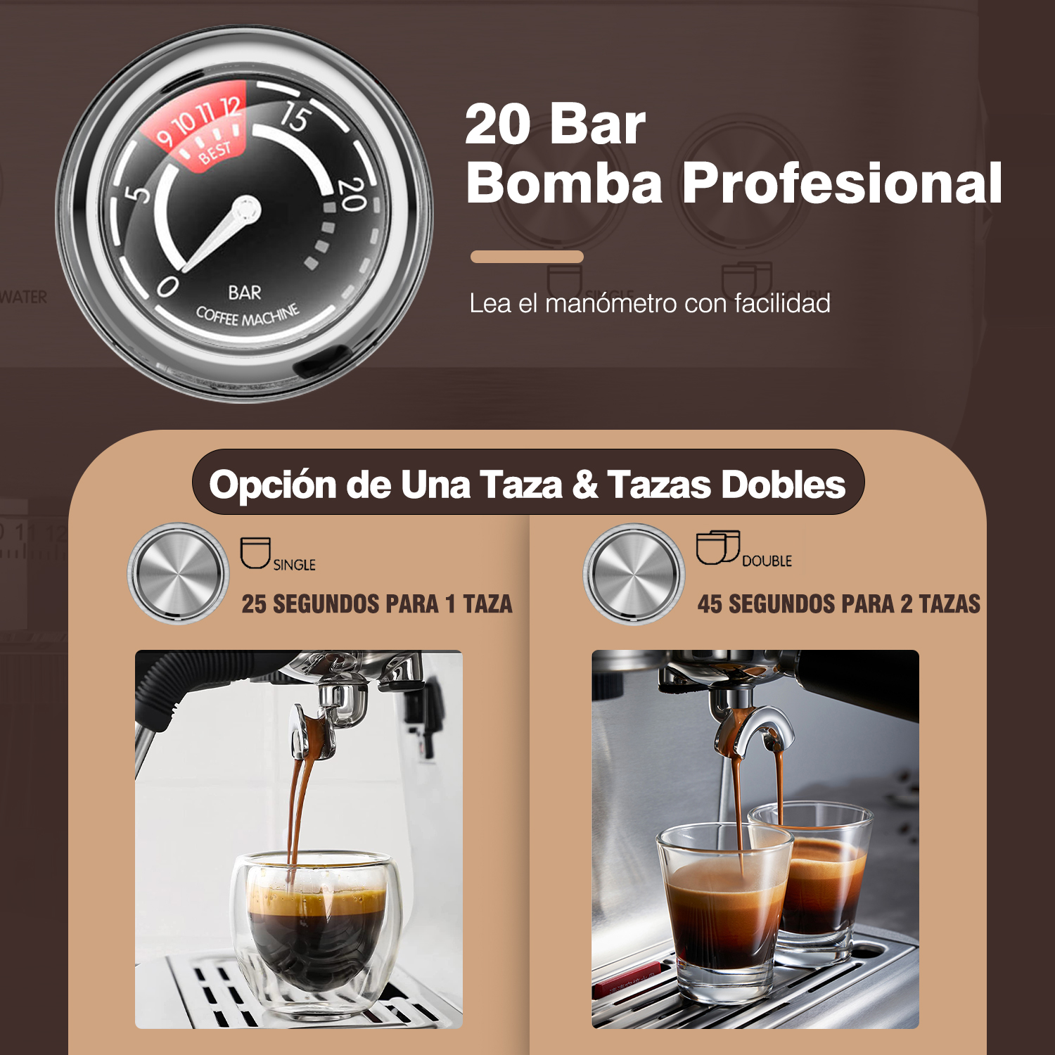 Foto 4 | Cafetera Expresso Plateada con Molinillo Café Y Vaporizador De Leche Sangkee K100089