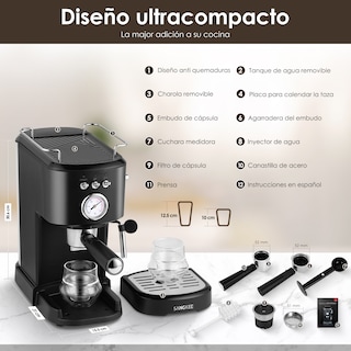 Foto 7 | Máquina de Café Expresso Sangkee para Café Molido Cápsulas Nespresso