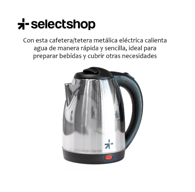 Foto 4 pulgar | Cafetera Eléctrica SelectShop Gris Jarra Metálica 1.8 l