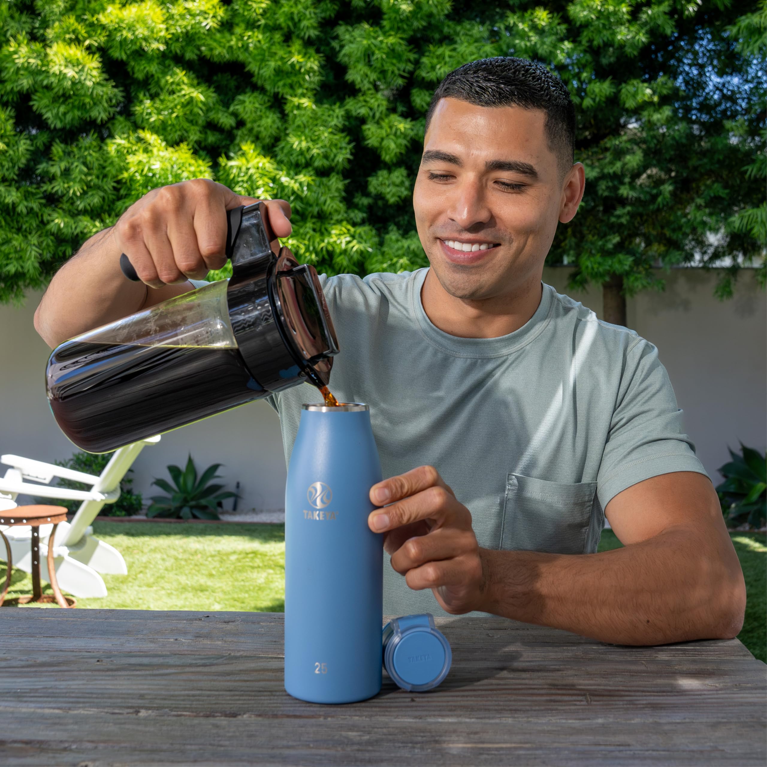 Foto 6 | Cafetera En Frío Takeya Glass, 1 Litro, Tapa Y Asa Negras - Venta Internacional.